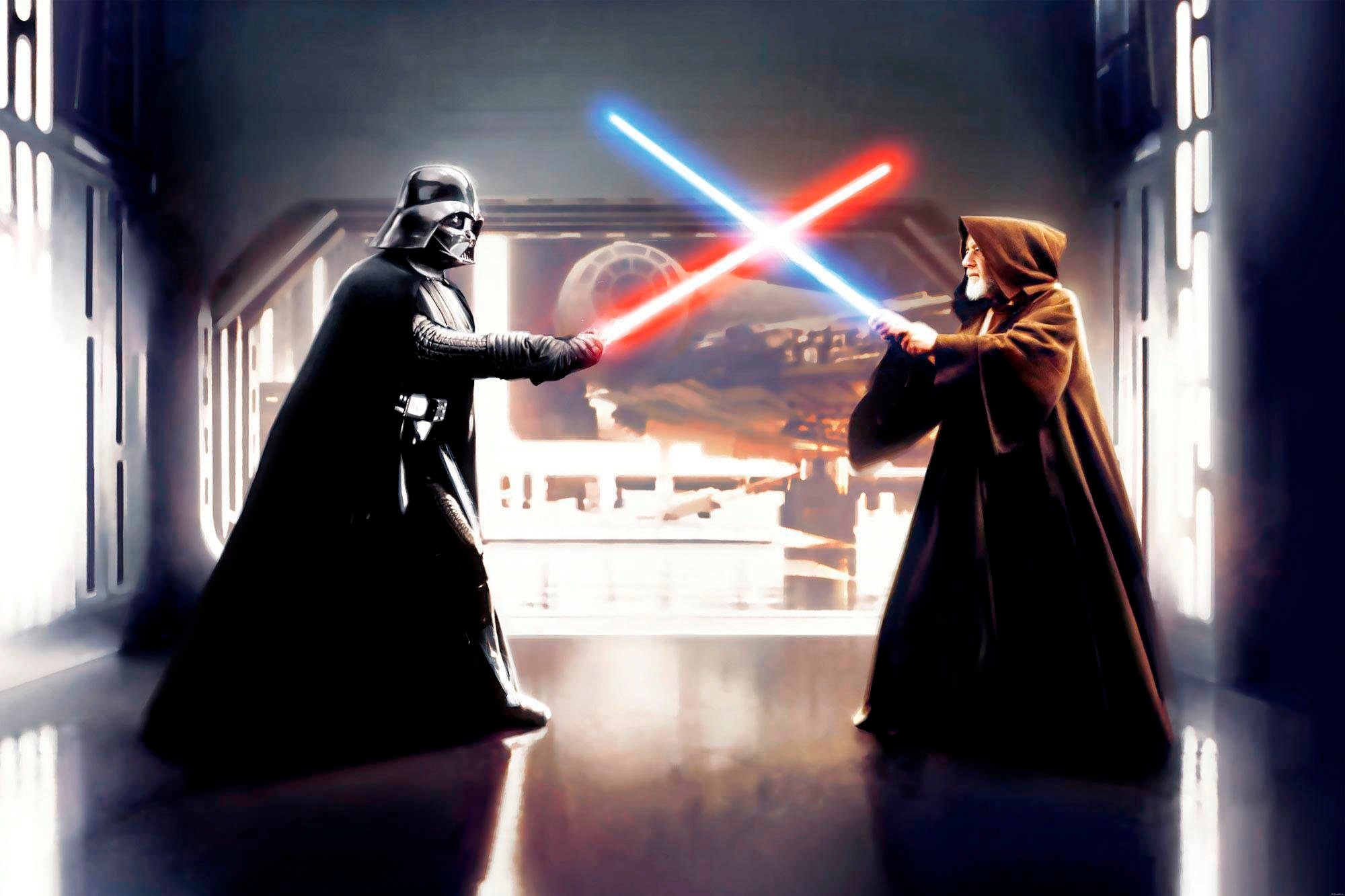 Komar Vliestapete »Digitaldruck Vlies - Star Wars Vader vs. Kenobi - Größe günstig online kaufen