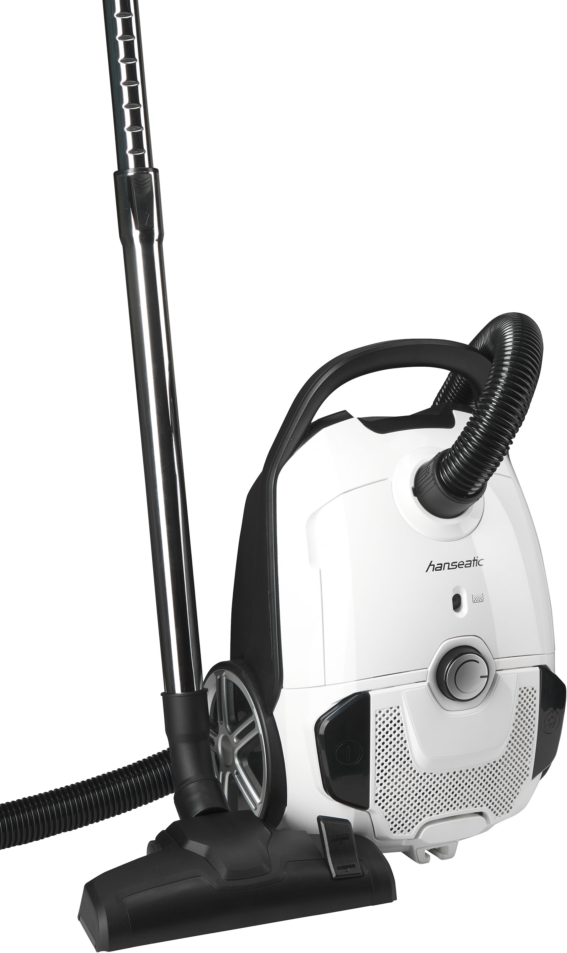 Hanseatic Bodenstaubsauger »HBVC80012WMC, super silence, höhenverstellbares Saugrohr«, 800 W, mit Beutel, sehr großer 12m Aktionsradius, elektronische Saugkraftregulierung