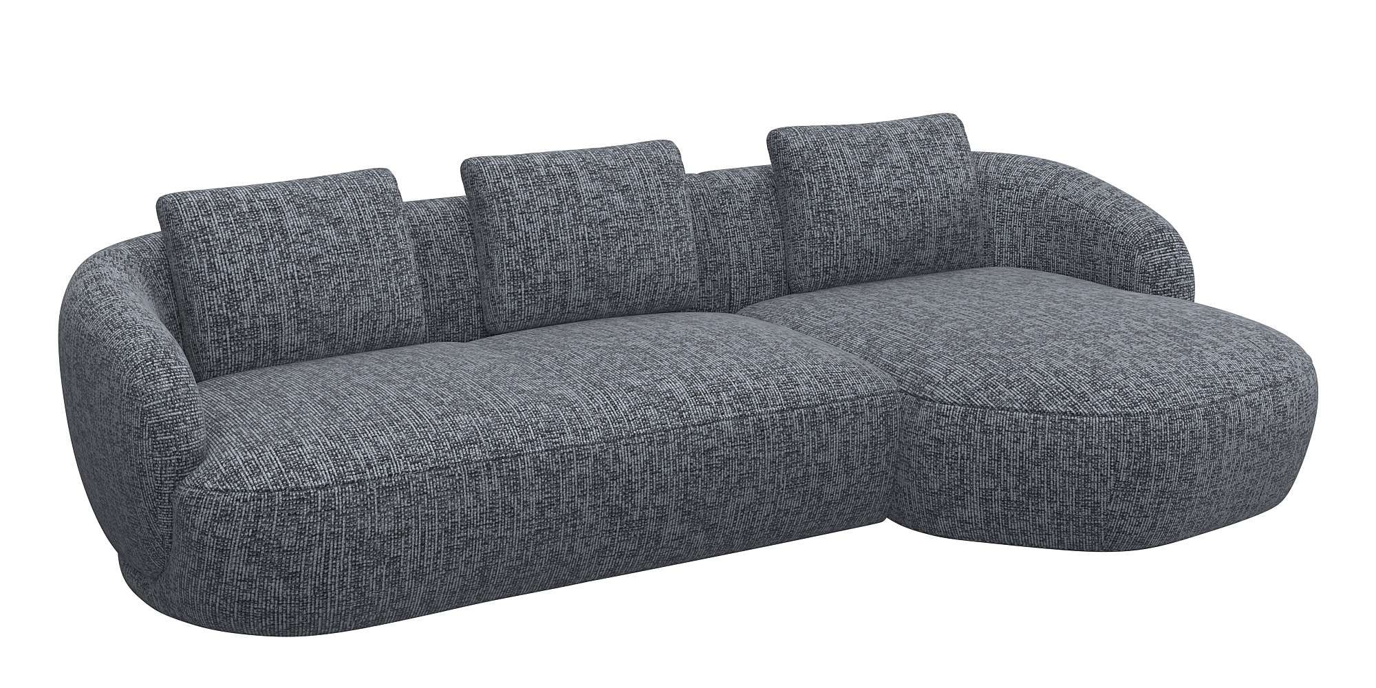 FLEXLUX Wohnlandschaft »Torino, rund, L-Form, Sofa-Ecke mit Recamiere, Long günstig online kaufen