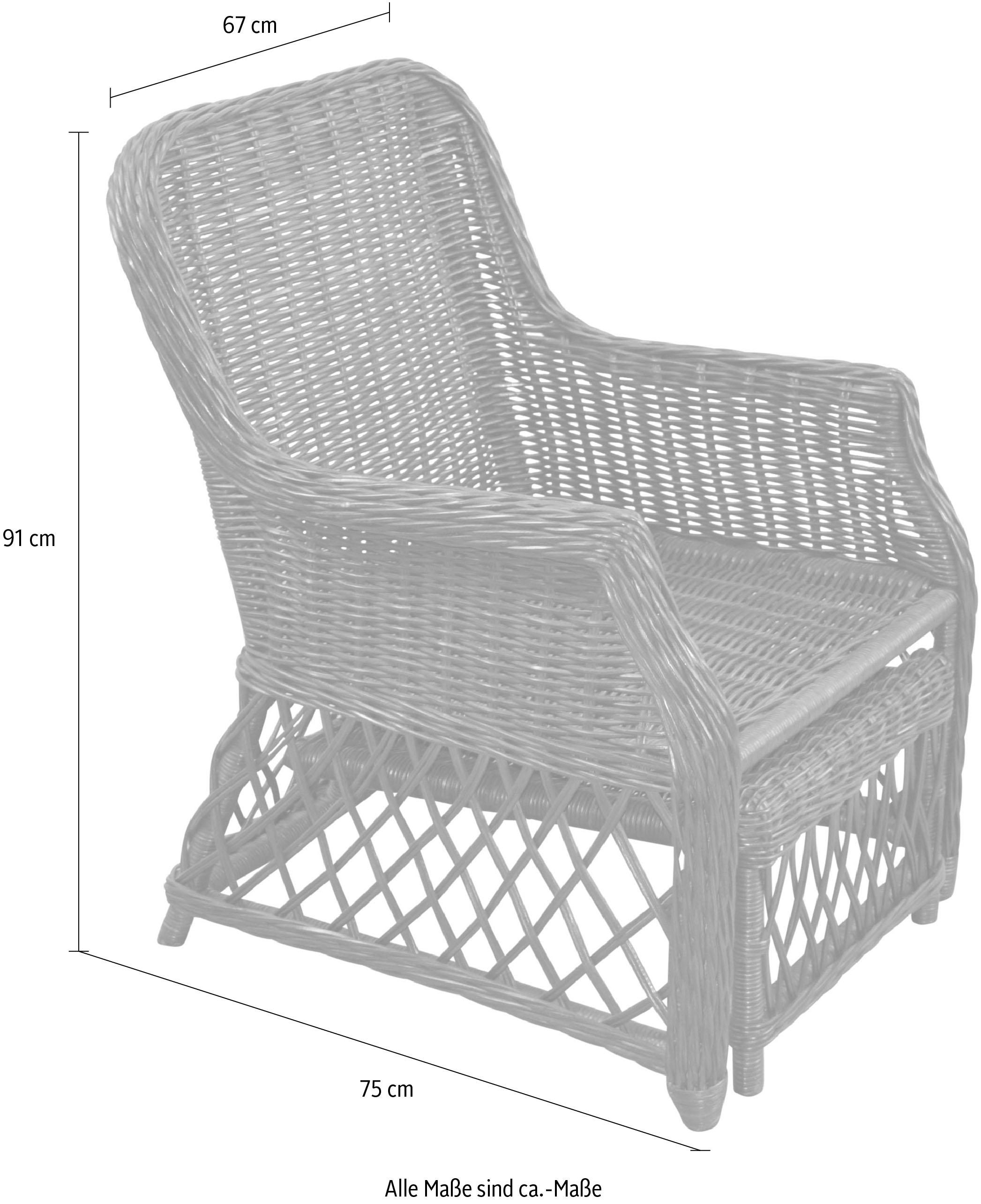 (67/75/91) auf Handarbeit, Home Maße kaufen affaire Raten Rattanstuhl, (B/T/H):