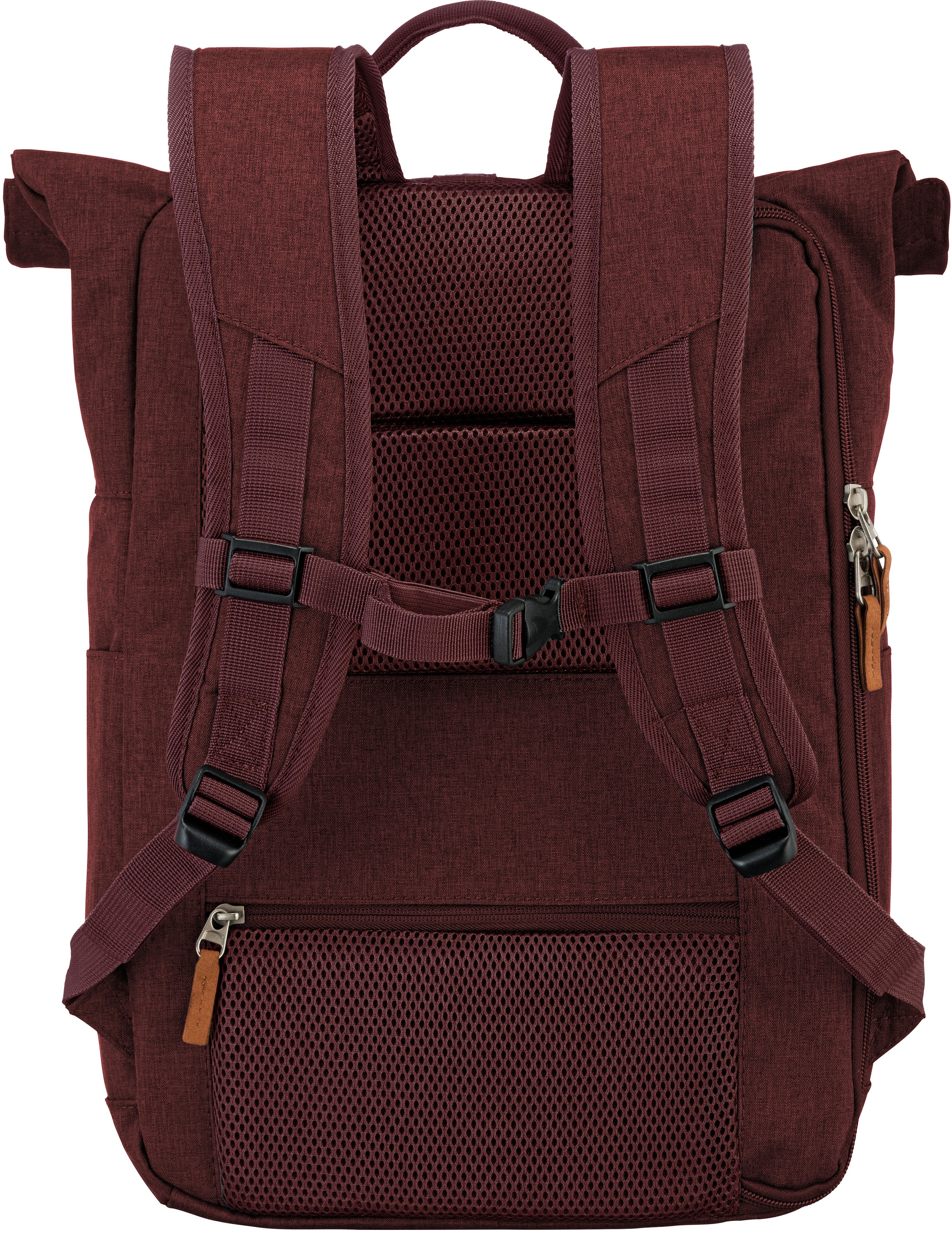 travelite Laptoprucksack »BASICS Rollup, bordeaux«, Freizeitrucksack Arbeitsrucksack Schulrucksack Reiserucksack