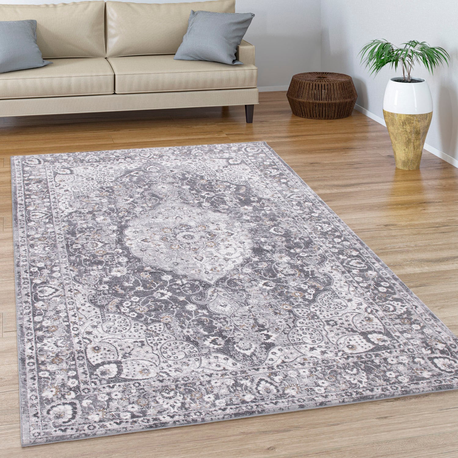 Paco Home Teppich »Calabria 582«, rechteckig, 14 mm Höhe, Kurzflor, Orient-Optik, Vintage Design
