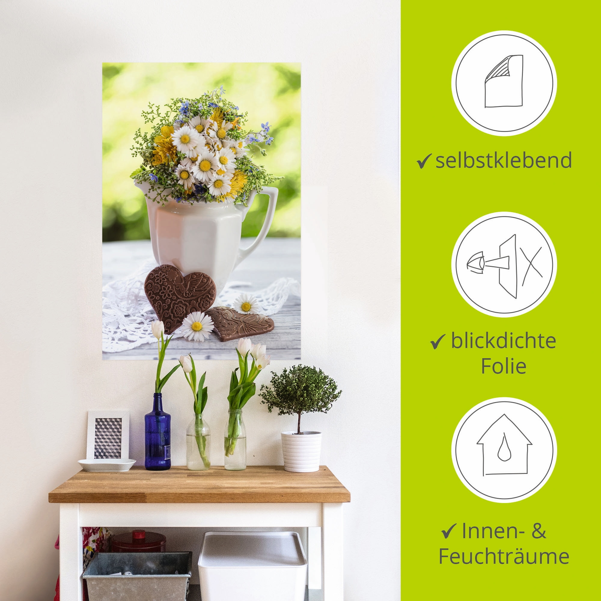 Artland Wandbild »Aus Liebe zum Frühling«, Vasen & Töpfe, (1 St.), als Alubild, Outdoorbild, Leinwandbild, Wandaufkleber, versch. Größen