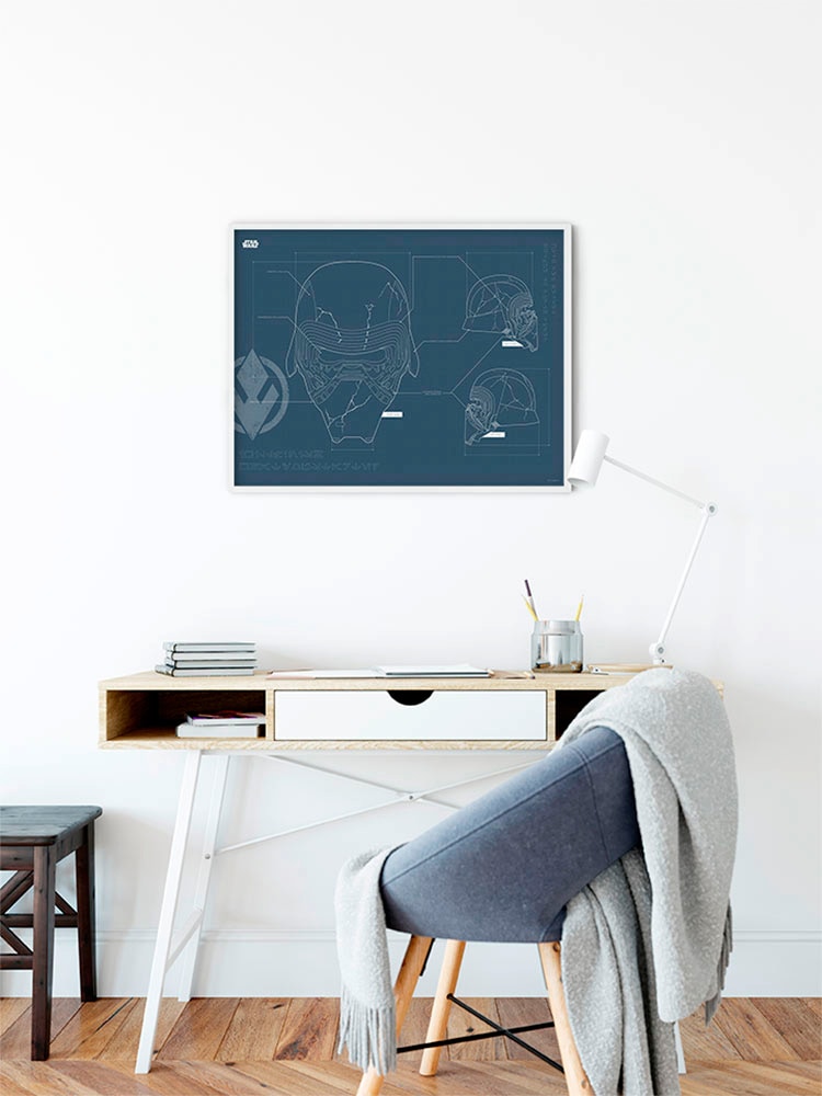 Komar Bild »Star Wars EP9 Blueprint Kylo Helmet« Star Wars 1 Stk. tlg. Wandbild zur Dekoration im Kinderzimmer - ohne Rahmen