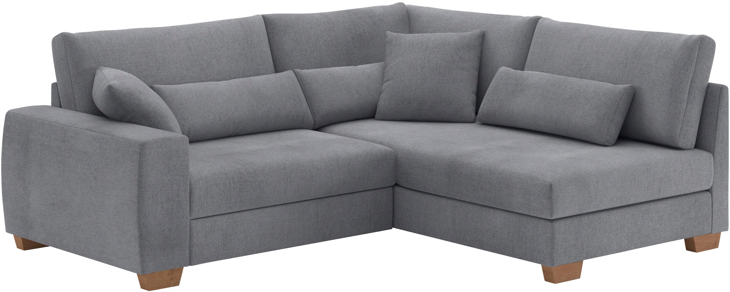 Mr. Couch Ecksofa »Hilla L-Form, bis 140 kg belastbar«, mit Taschenfederkern, wahlweise mit Bettfunktion