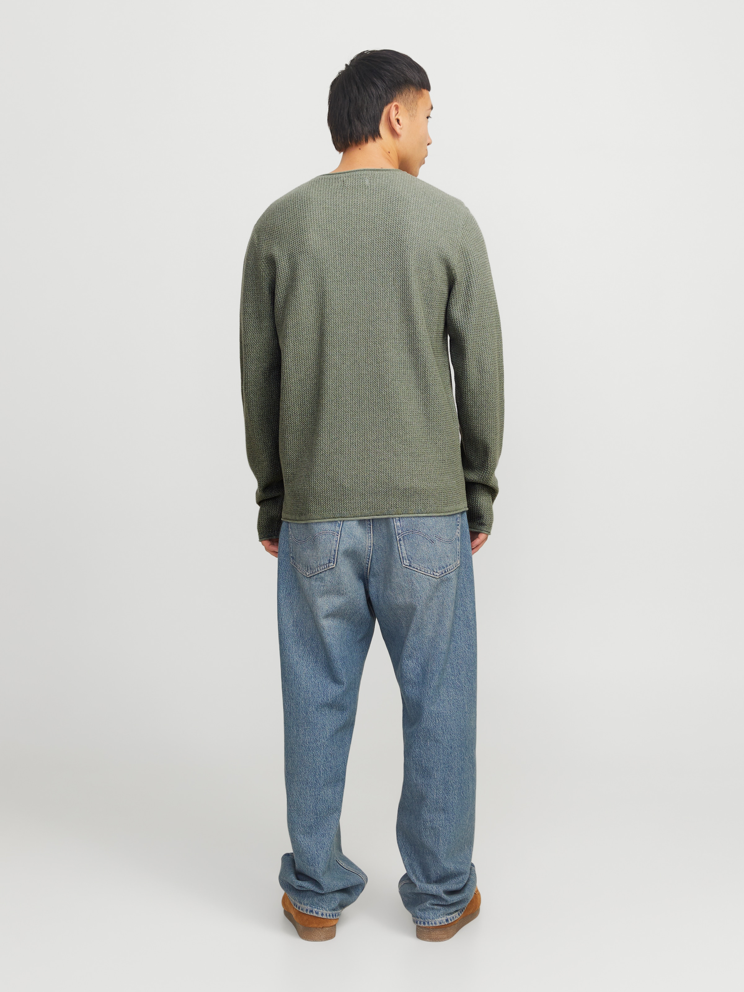 Jack & Jones Rundhalspullover »JJECOOPER KNIT CREW NECK NOOS«, in Strick Optik