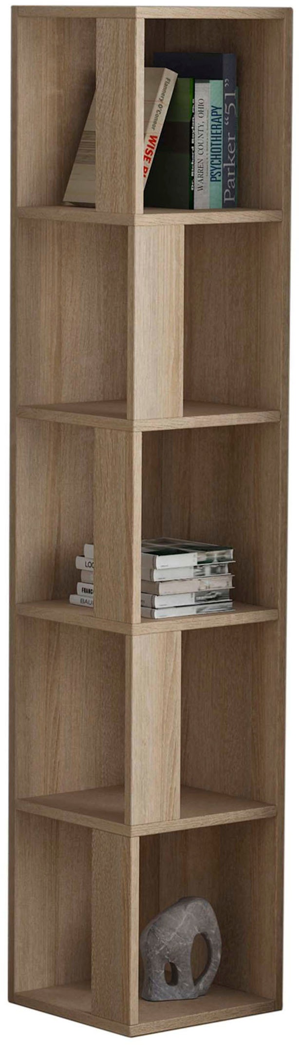 DECORTIE Bücherregal »Piano Bücherregal« Packung, Leichte Montage, Lagerung, Platzsparend Eiche