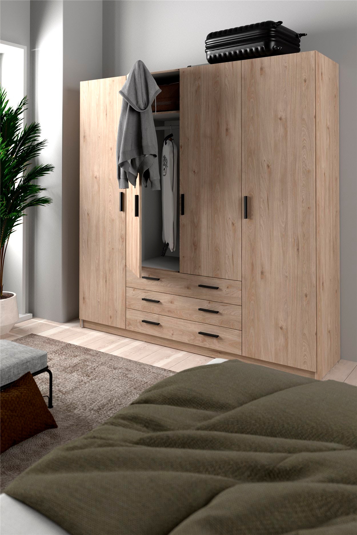INOSIGN Kleiderschrank »Sprint Drehtürenschrank, Aufbewahrung Kasten Schrank Stauraum«, Breite 98,5/147 oder 195,5 cm, je mit Einlegeböden und Kleiderstange
