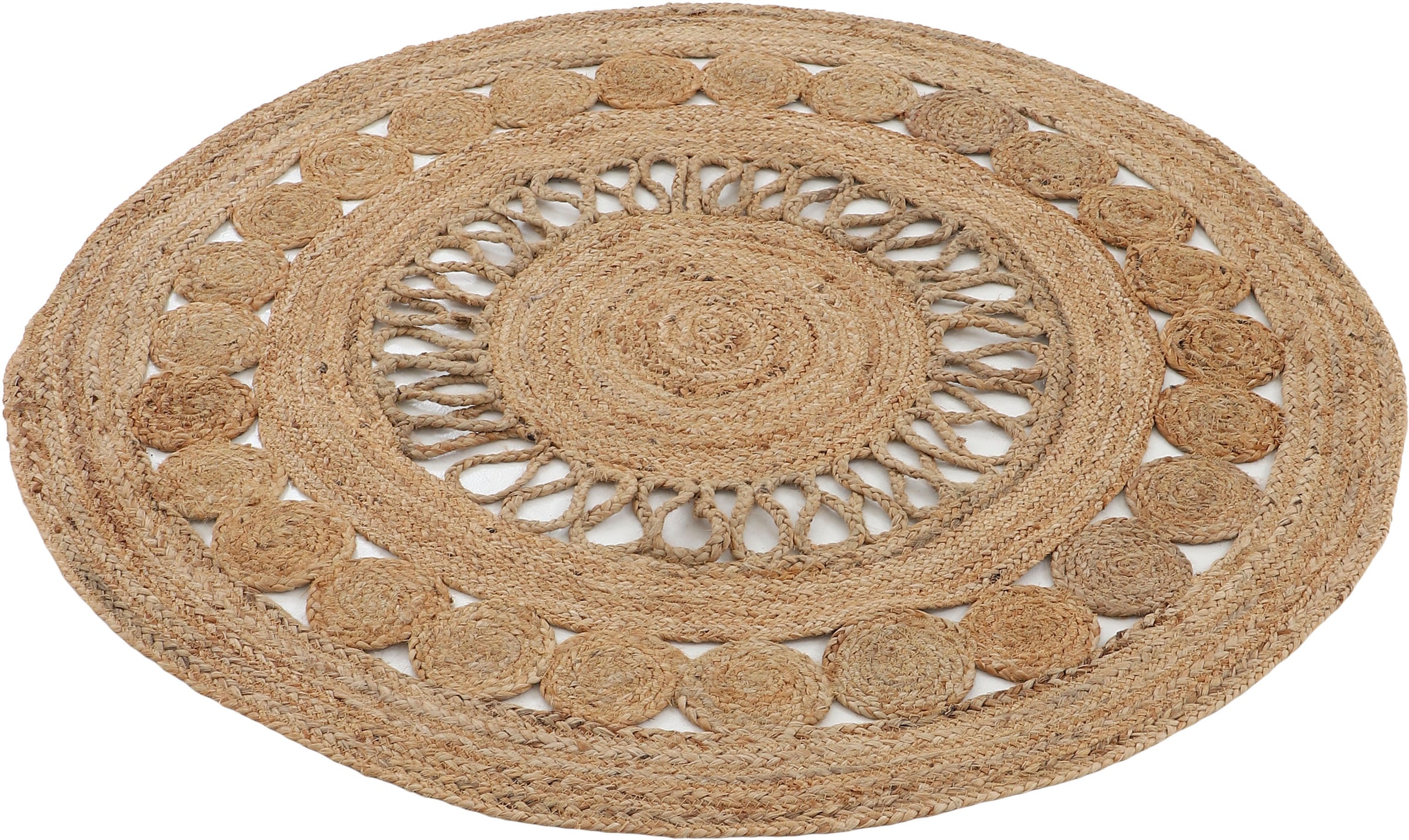 carpetfine Teppich »Juteteppich Ella«, rund, 5 mm Höhe