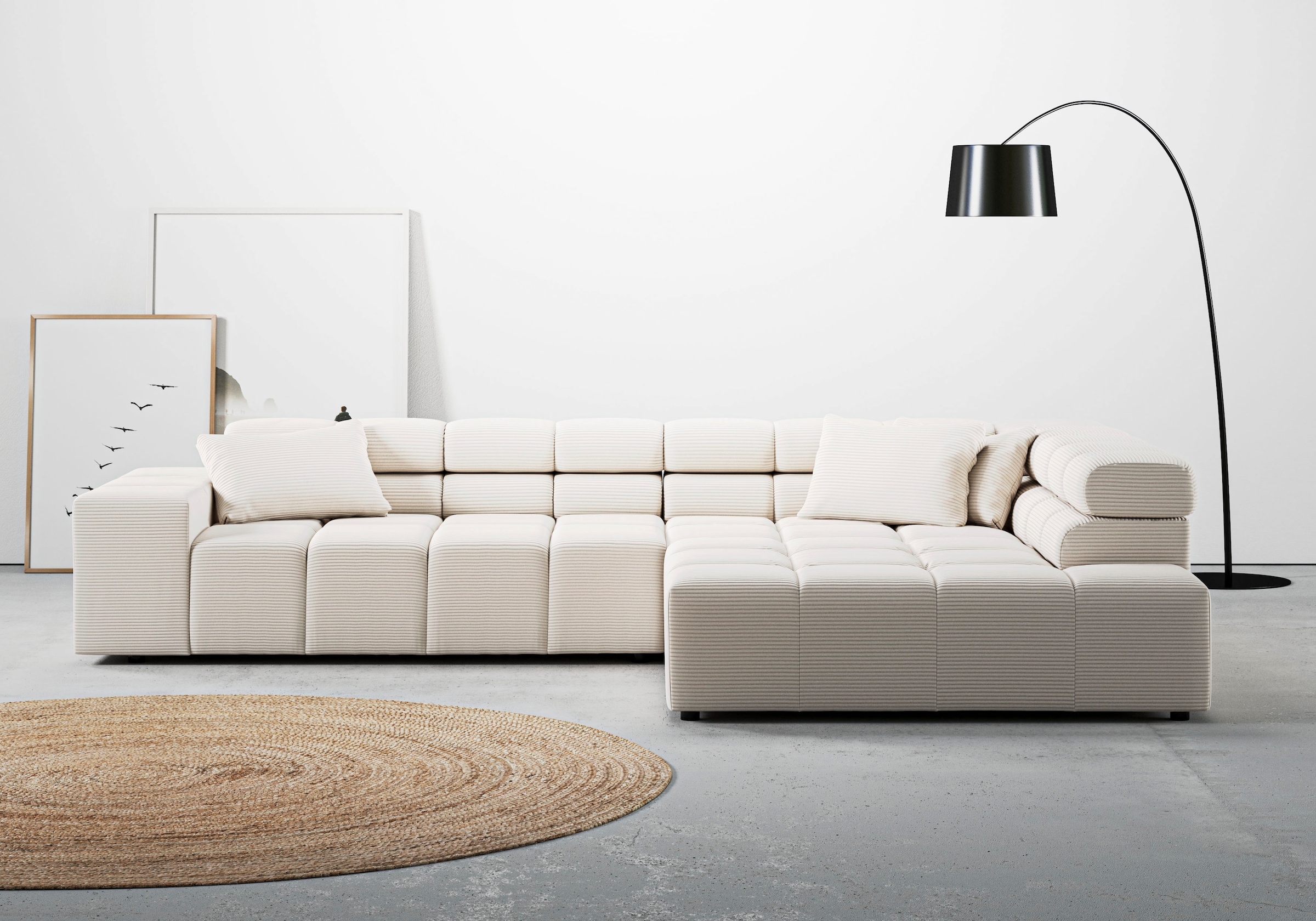 INOSIGN Ecksofa »Ancona incl. Kopfteilverstellung, OTTOs Choice, Breite 319cm, L-Form«, wahlweise motorische Sitztiefenverstellung, auch in Cord + Easy Care