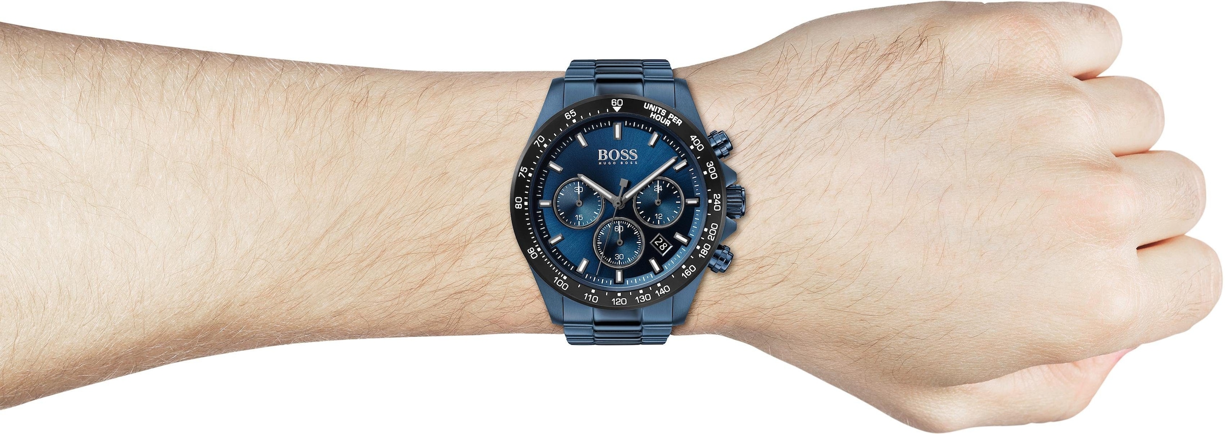BOSS Chronograph »HERO«, Quarzuhr, Herrenuhr, Armbanduhr, Stoppfunktion, Edelstahlarmband