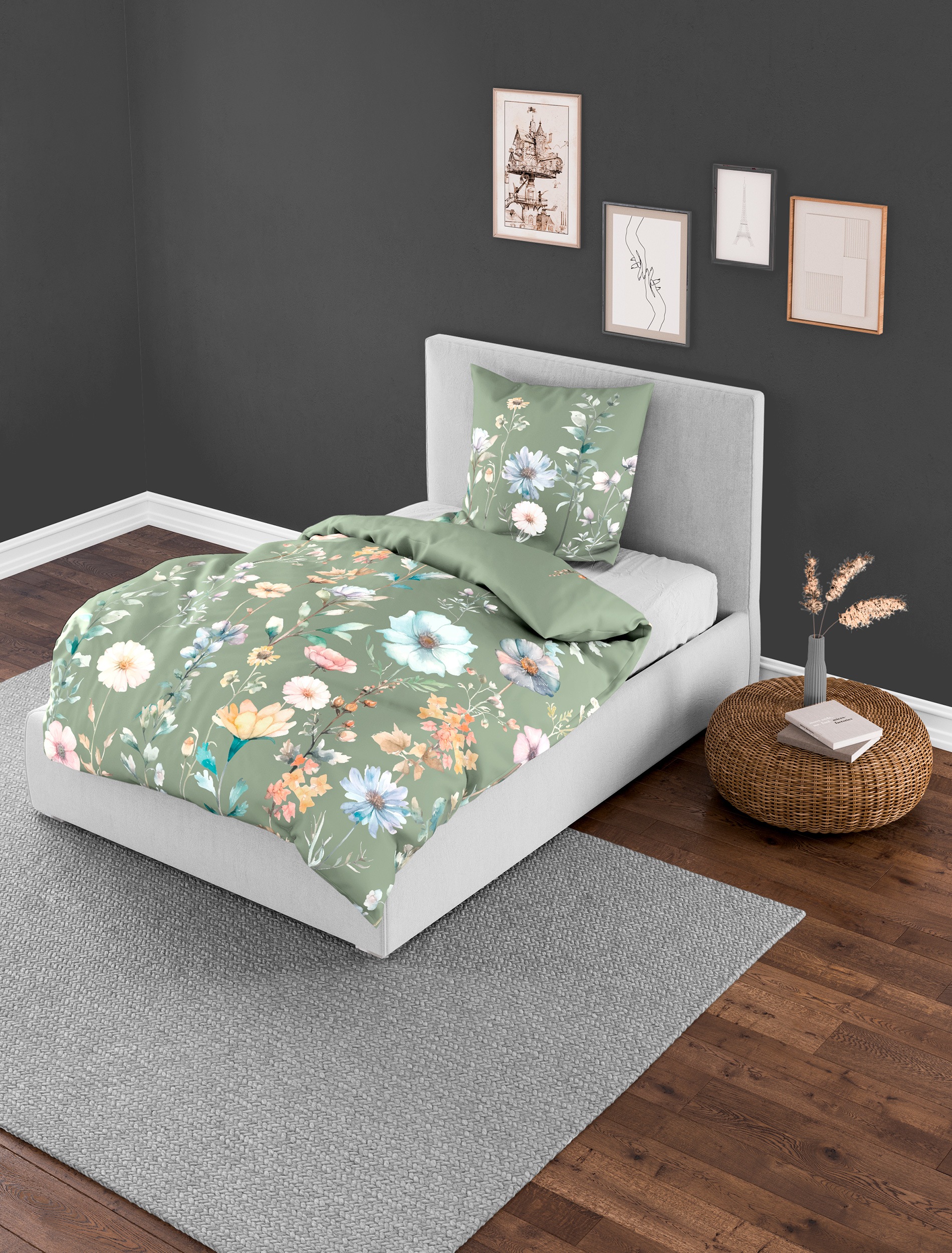 BIERBAUM Bettwäsche »5302« 2 Stk. tlg. Mako-Satin, 100 % Baumwolle, pflegel günstig online kaufen