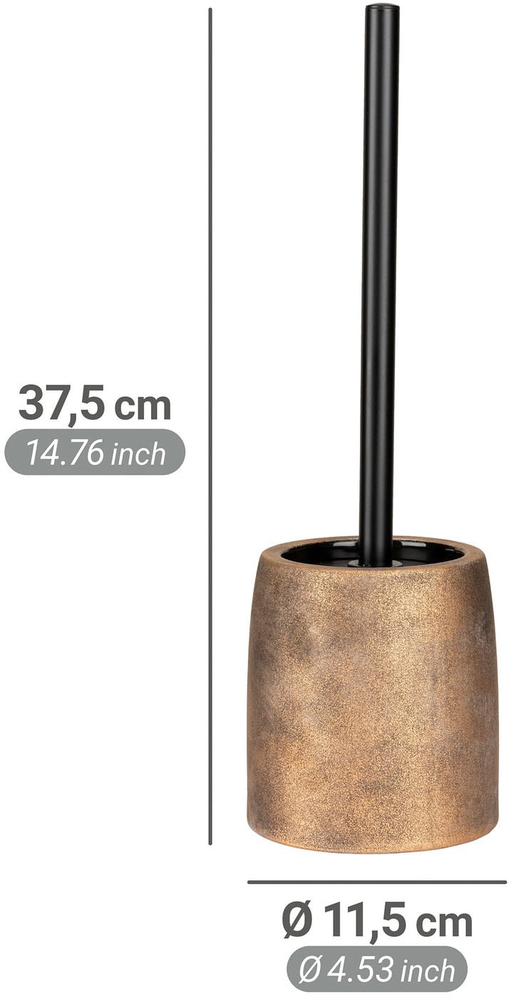 WENKO WC-Garnitur »Tremea« aus Edelstahl | Keramik | Kunststoff Keramik in bronze matt, Toilettenbürste mit Kunststoffabdeckung