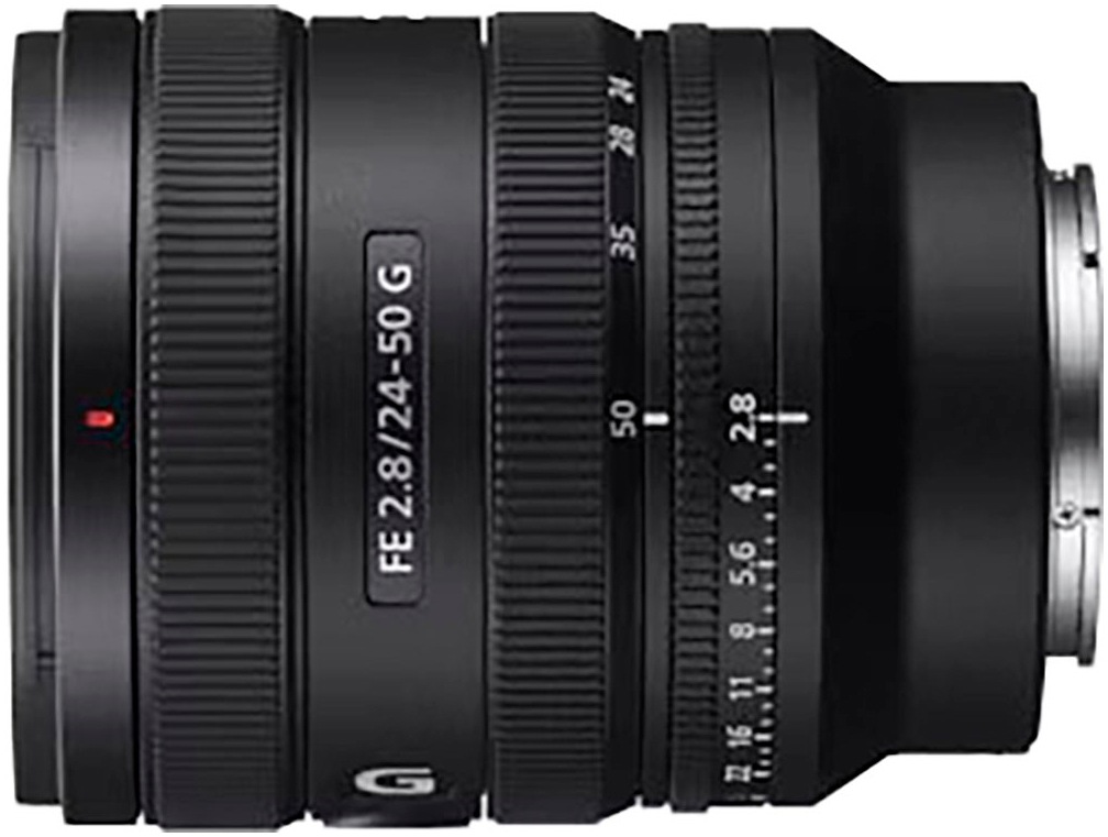SONY Objektiv »FE 24–50 mm F2.8 G« schwarz Hintere Objektivkappe, Vordere Objektivkappe und Streulichtblende (Modell) inbegriffen
