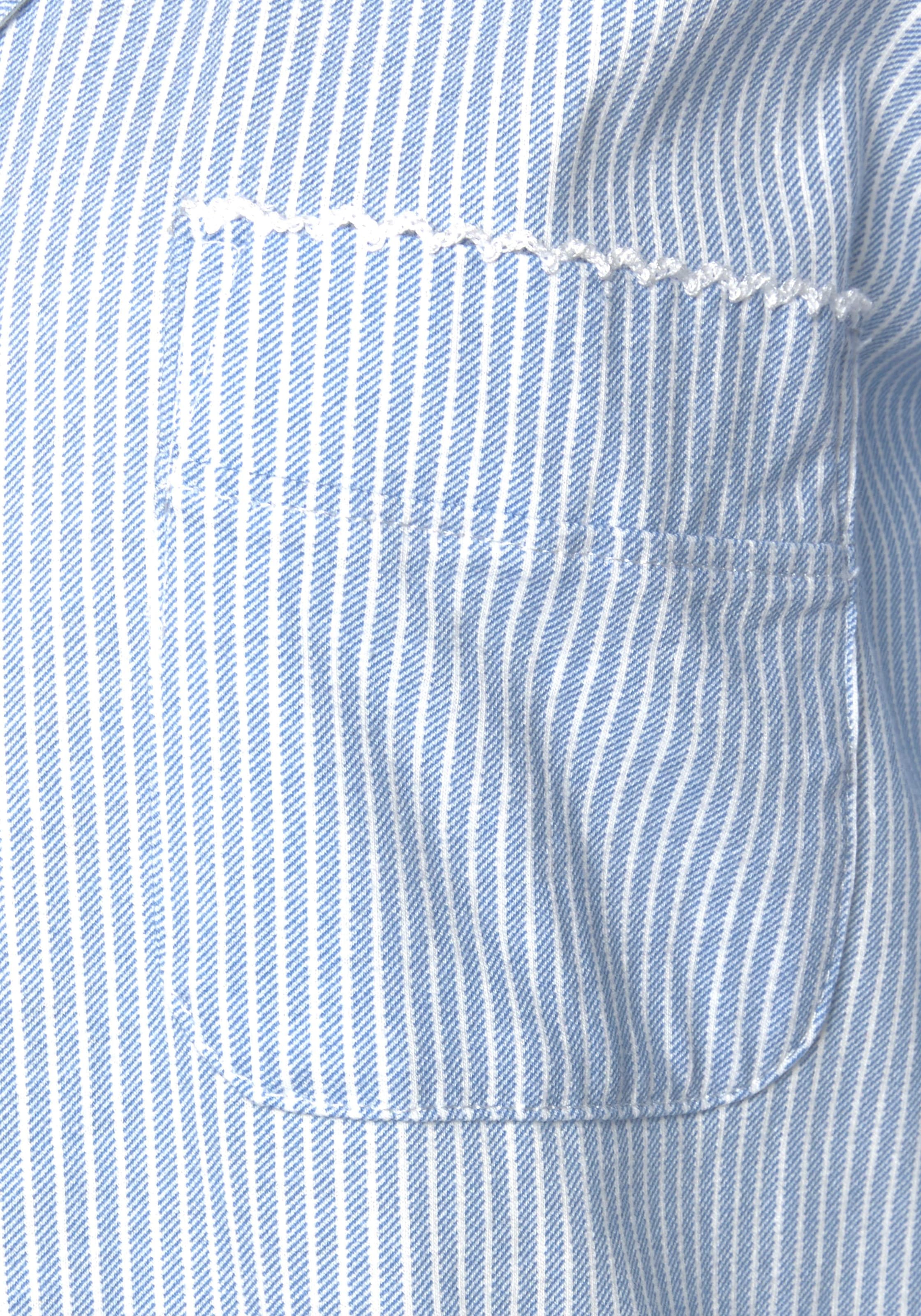 Vivance Dreams Nachthemd Brusttasche | aufgesetzte Tasche mit feinem Karo-Muster