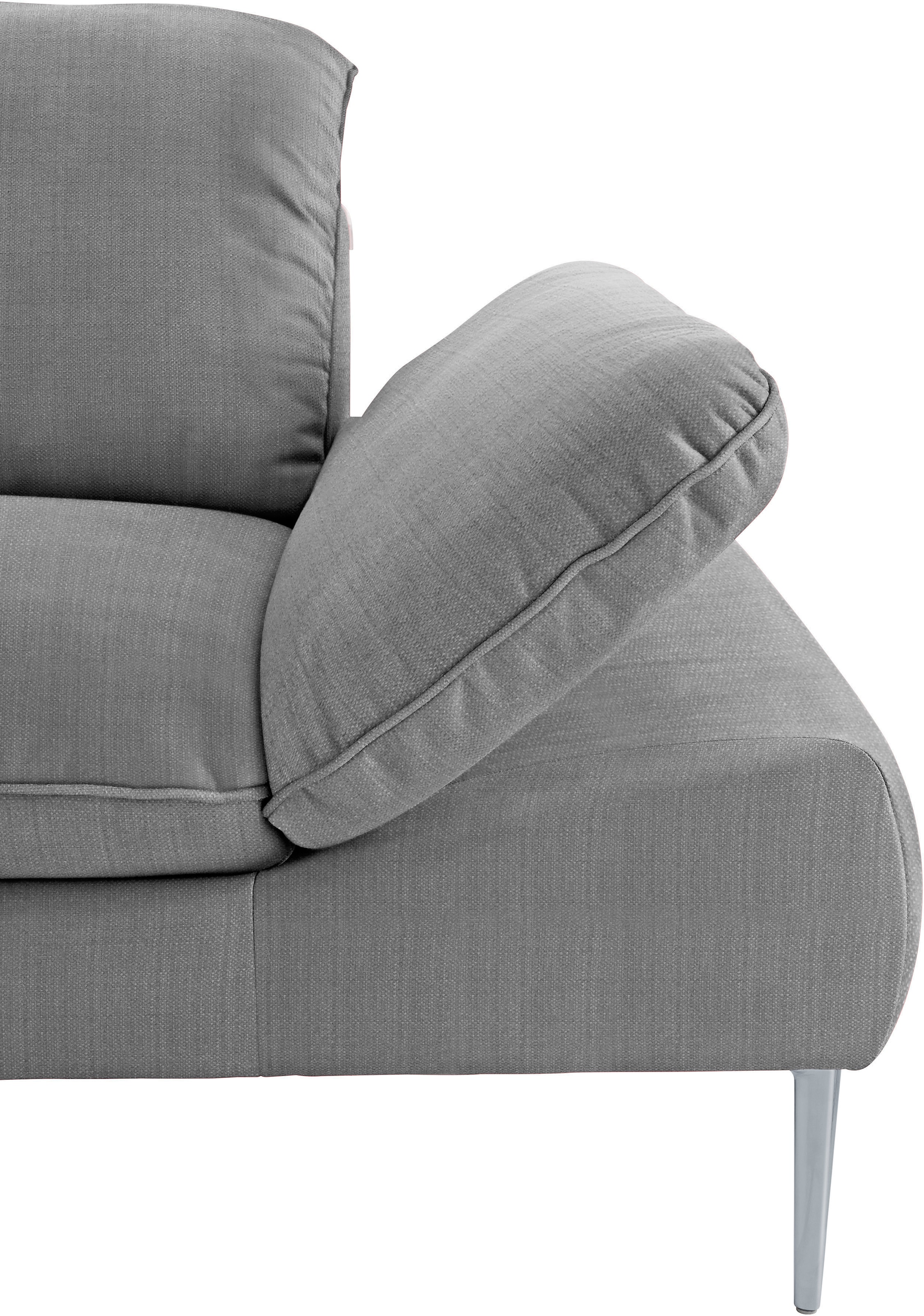 W.SCHILLIG Ecksofa »enjoy&MORE, Designsofa, bequem, zeitlos und elegant, L-Form«, mit Sitztiefenverstellung, Füße silber matt, Breite 340 cm