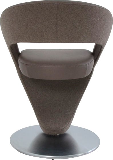 K+W Komfort & Wohnen Drehstuhl »Wave«, Leder CLOUD-Lodenstoff, Design-Drehstuhl, Drehteller in Metall edelstahloptik, Farbkombination