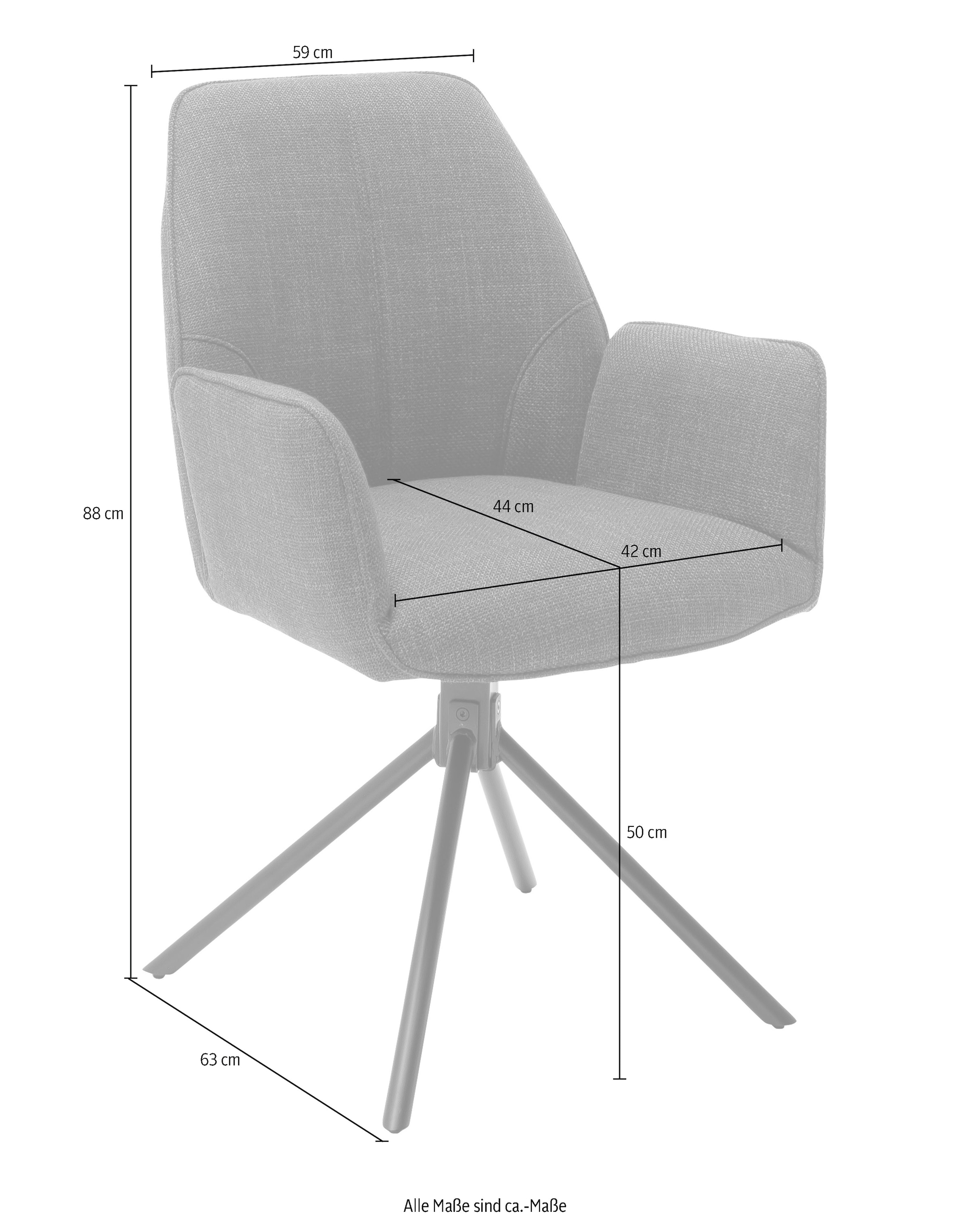 MCA furniture 4-Fußstuhl »Pemba«, (Set), 2 St., 2er-Set, 180°drehabr mit  Nivellierung, Stuhl belastbar bis 120 kg auf Rechnung bestellen