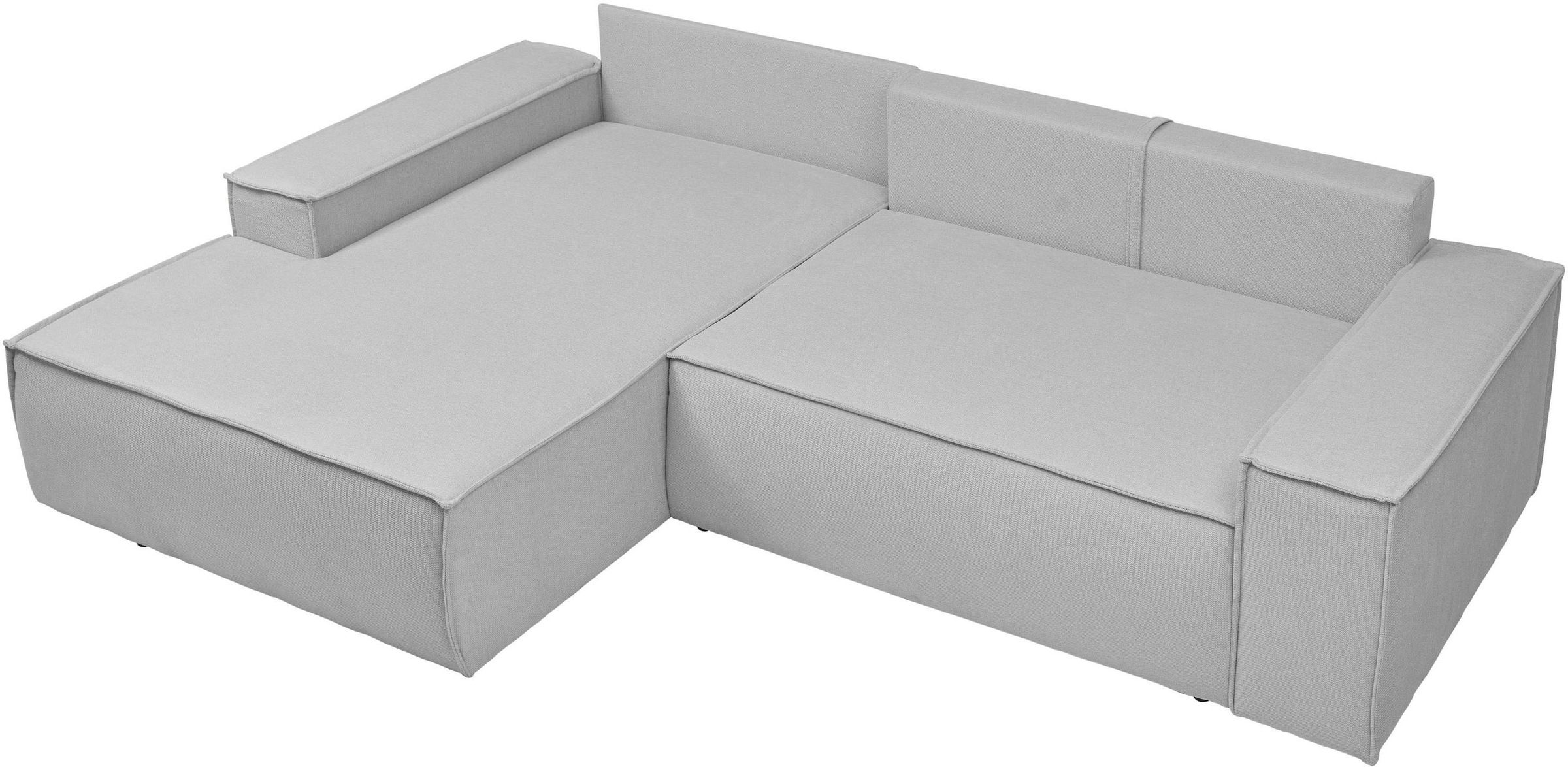 andas Ecksofa »Finnley Schlafsofa 267 cm in Bouclé, Struktur fein u. Cord, L-Form,«, Schlaffunktion m. Bettkasten (136/210 cm), Bouclé, Struktur und Cord