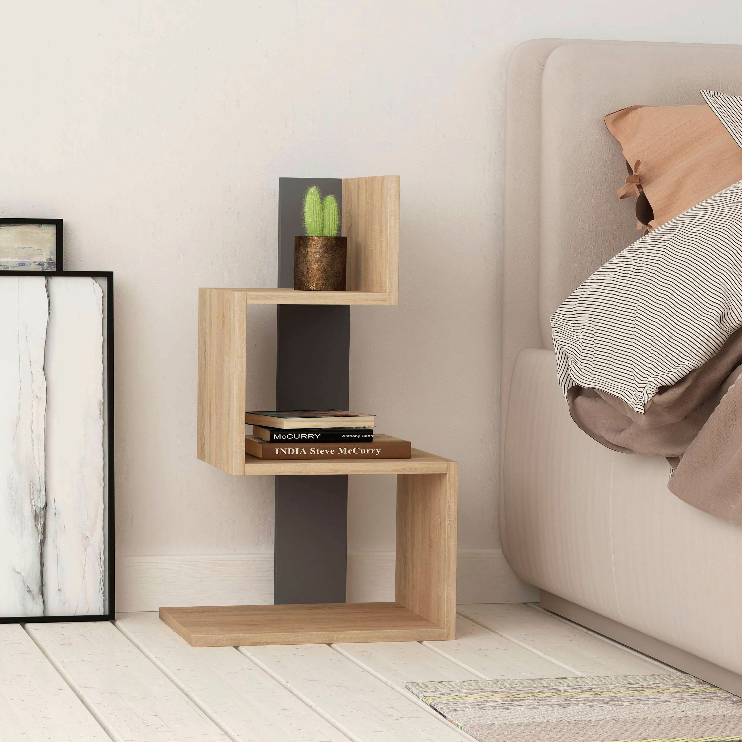 Decortie Nachttisch »ROSIE BEISTELLTISCH«, (Packung, 1 St.), Leichte Montage, Lagerung, Platzsparend