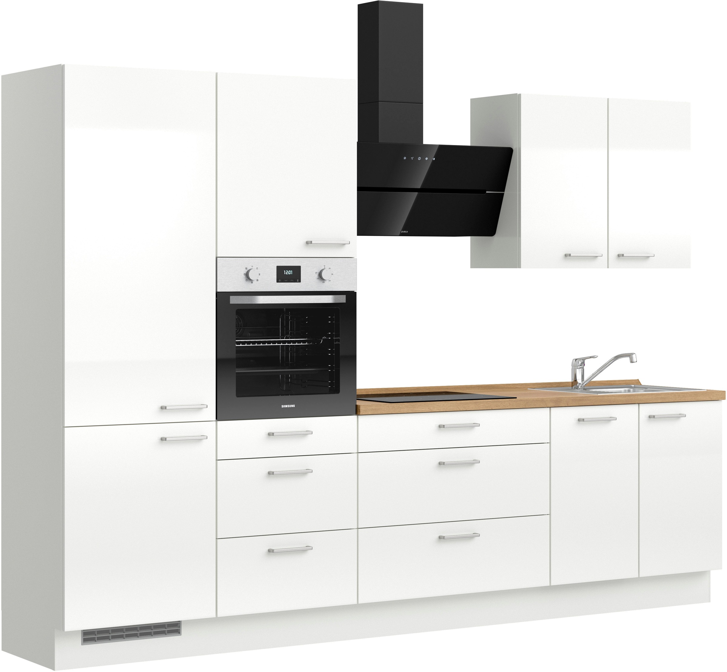 nobilia® Küchenzeile »"Flash II"«, vormontiert, Ausrichtung wählbar, Breite 300 cm, wahlw. mit E-Geräten