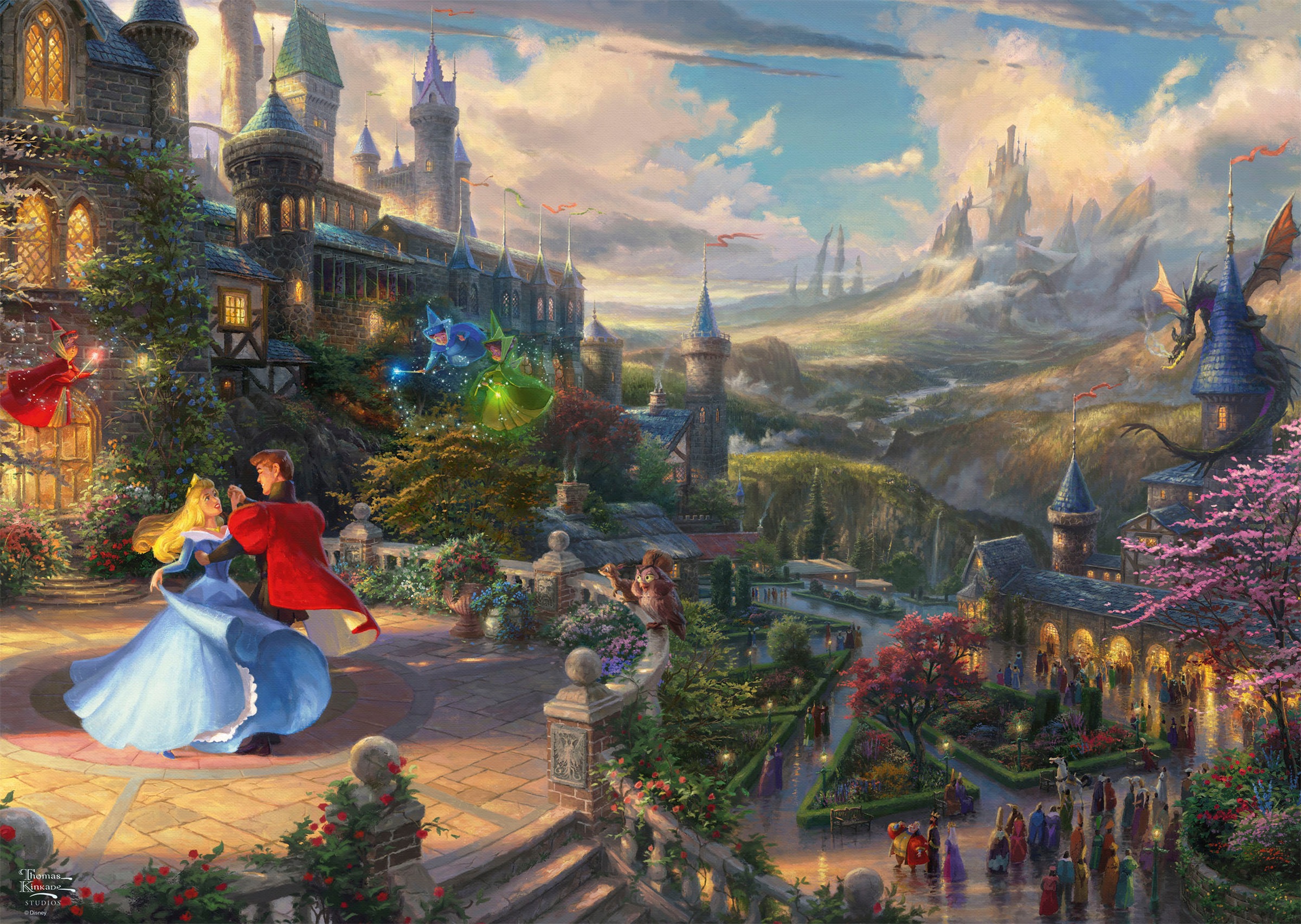 Schmidt Spiele Puzzle »Disney, Sleeping Beauty Dancing von Thomas Kinkade«, (1000 tlg.)