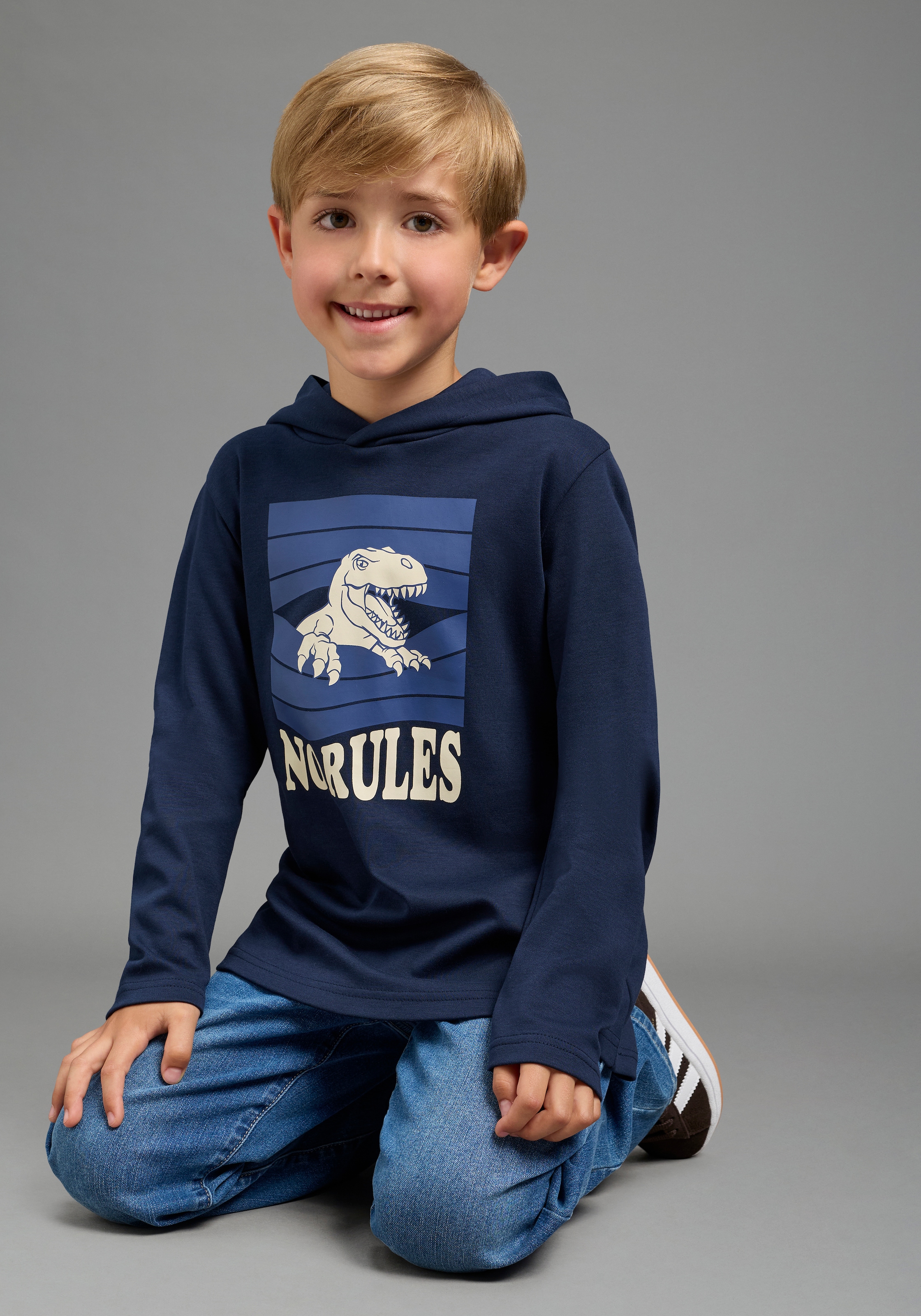 Scout Kapuzenshirt »Kapuzenshirt mit coolem Dino-Druck - NEU von SCOUT« Langarm, modischer Stil