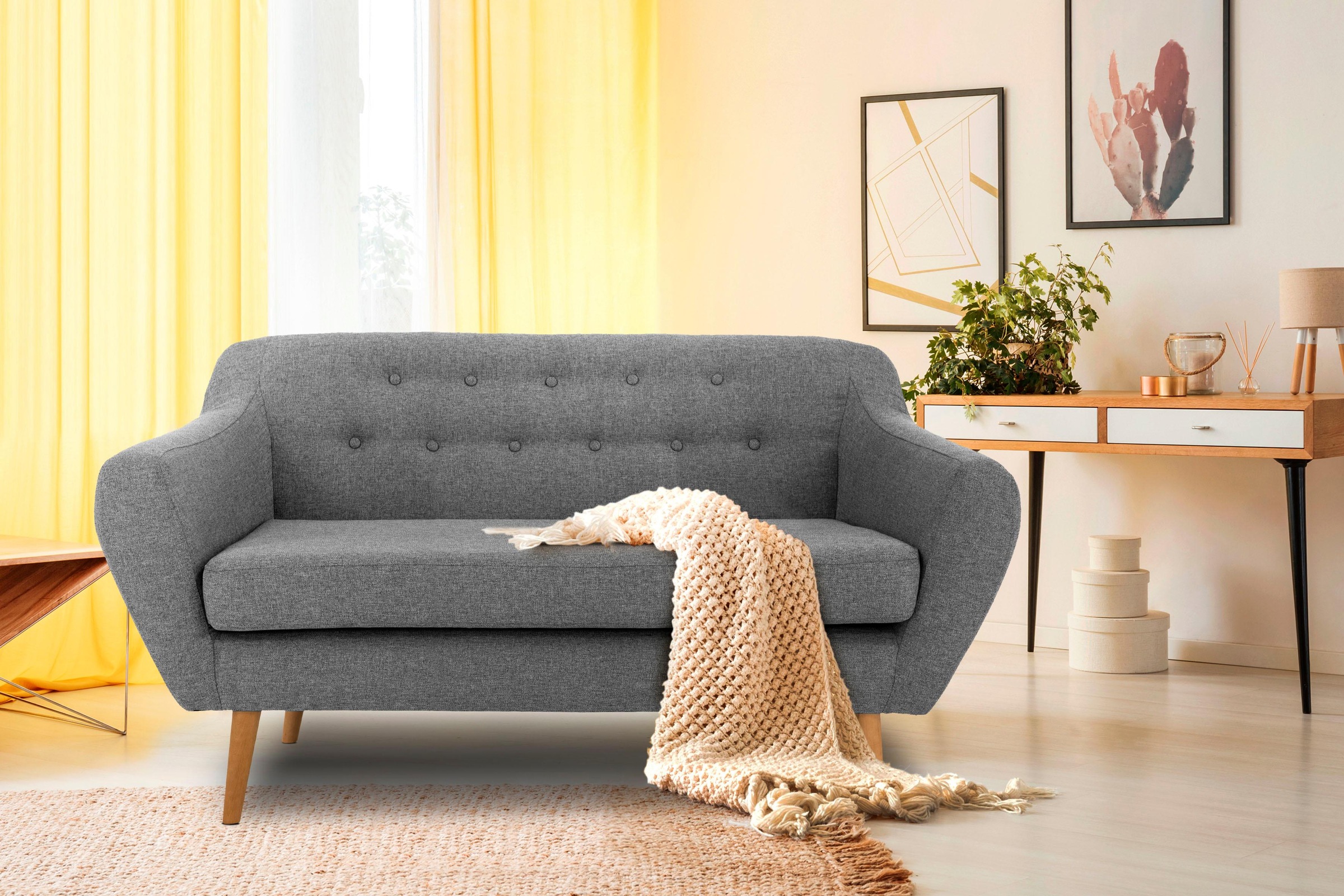 Home affaire 2-Sitzer »Renne« mit Heftung im Rücken im skandinavischem Stil günstig online kaufen