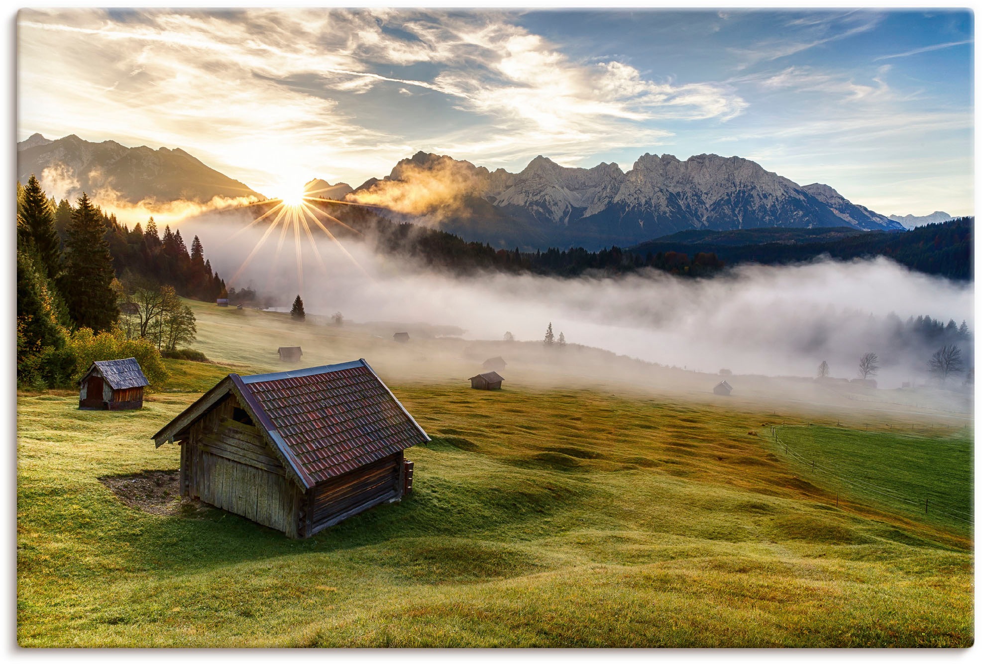 Artland Wandbild »Herbst in Bayern« Berge & Alpenbilder 1 Stk. tlg. als Alu günstig online kaufen