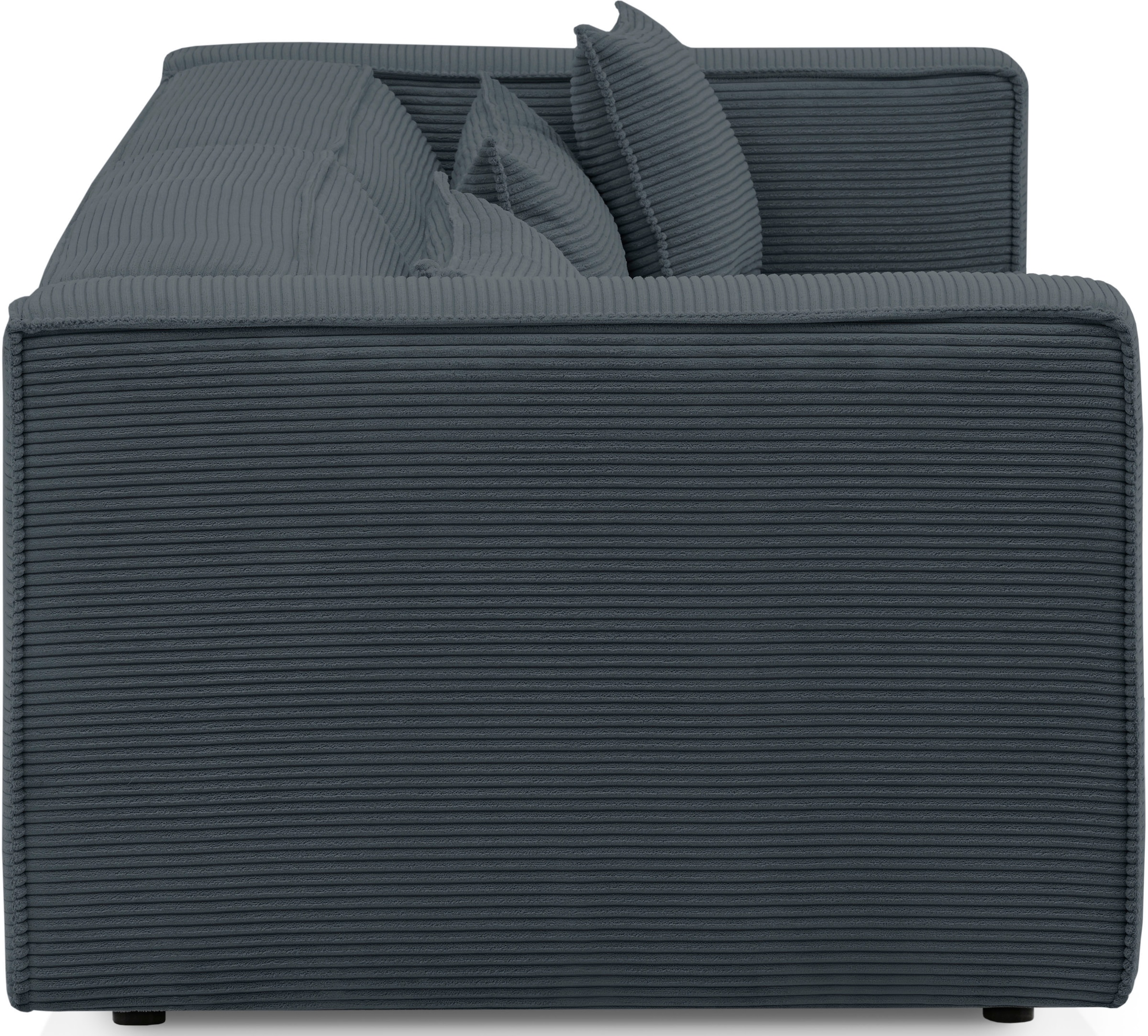 LeGer Home by Lena Gercke 3-Sitzer »PIARA, Couch mit Kedernaht, Sofa in Cord oder Leinenoptik«, schwarze Füße, bequemer Sitzkomfort