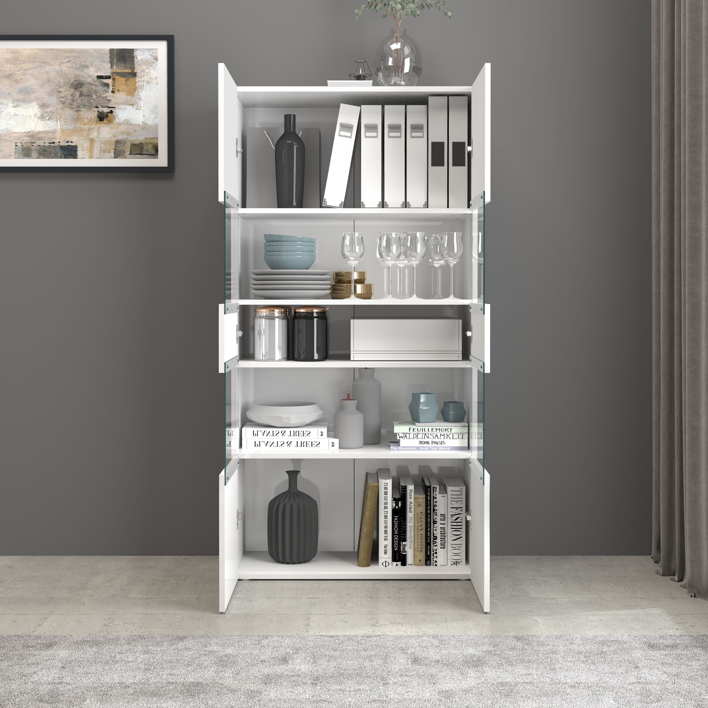 INOSIGN Vitrine »Egypt«, komplett hochglanz lackiert, 2 Glastüren