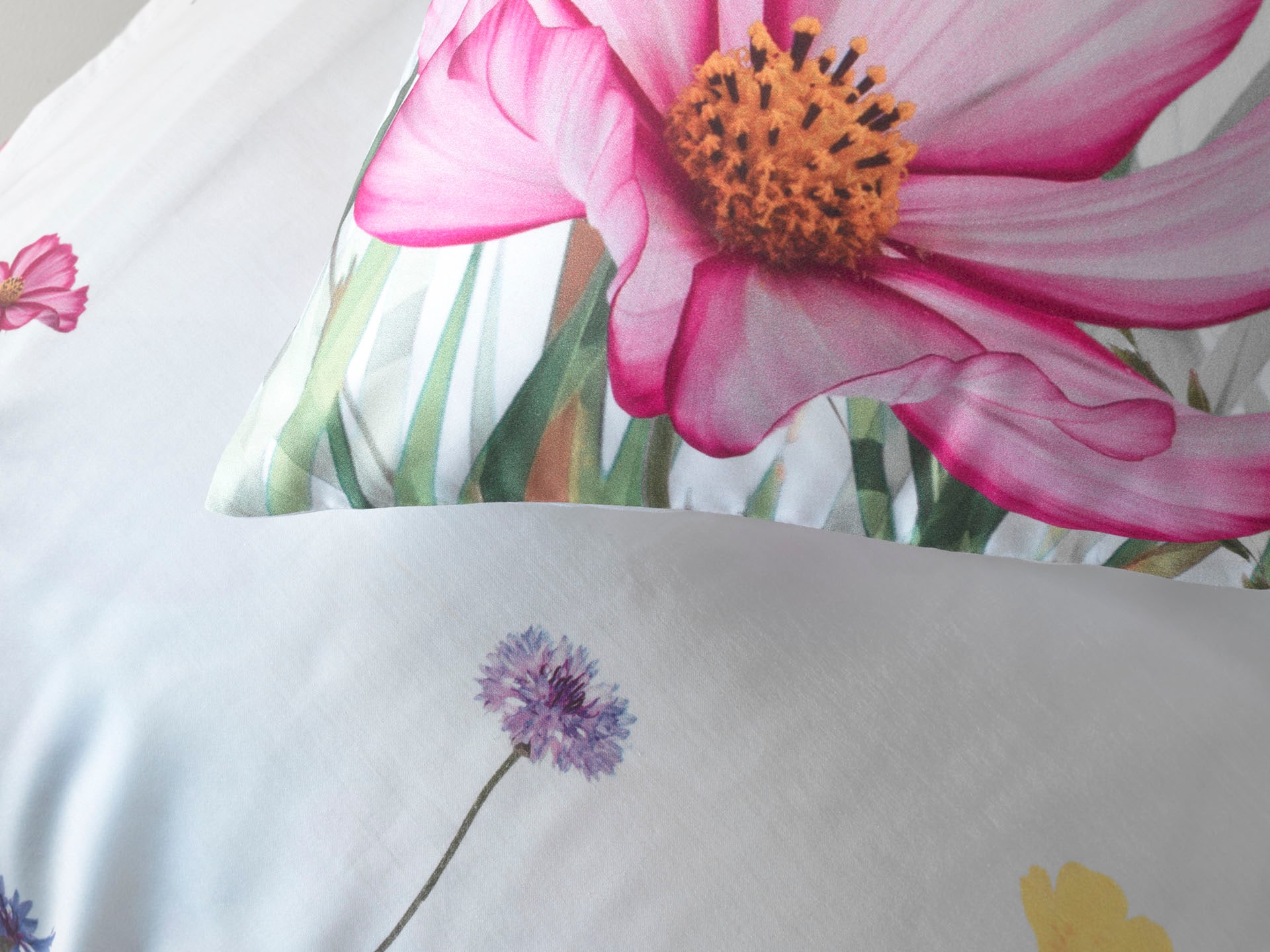 Heckett & Lane Wendebettwäsche »Campo« 2 tlg. Blumen Design, hochwertiges Mako-Satin, Bettwäsche ab 135x200 cm.