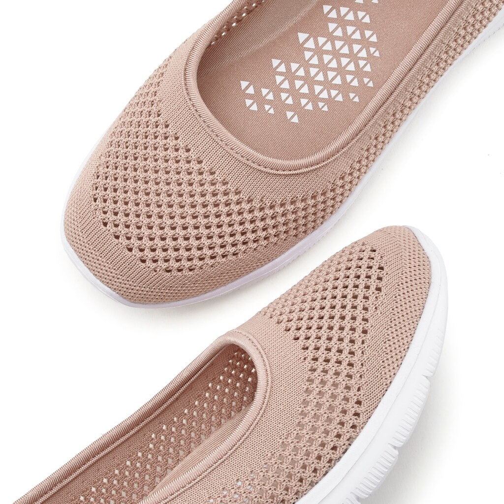 LASCANA Sneaker Ballerinas, ultraleichter Slipper aus leichtem Mesh mit weicher Innensohle VEGAN
