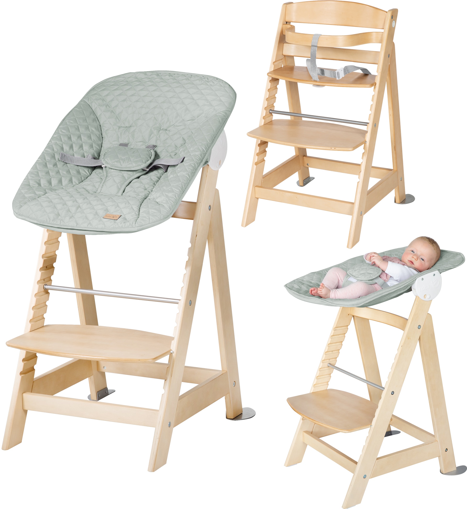 roba® Hochstuhl »Treppenhochstuhl 2-in-1 Set Style, Born Up«, mit Neugebore günstig online kaufen