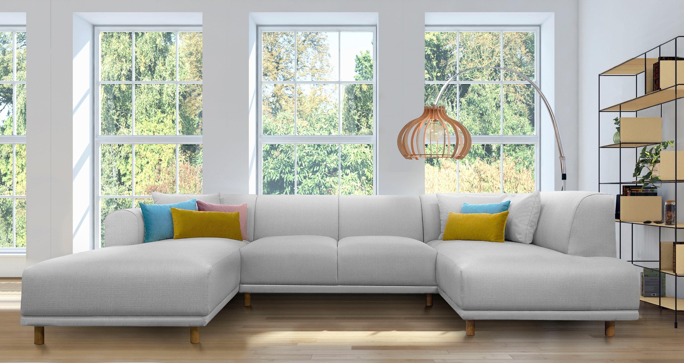 andas Wohnlandschaft »Maroon U-Form«, in skandinavischem Design, mit losen günstig online kaufen