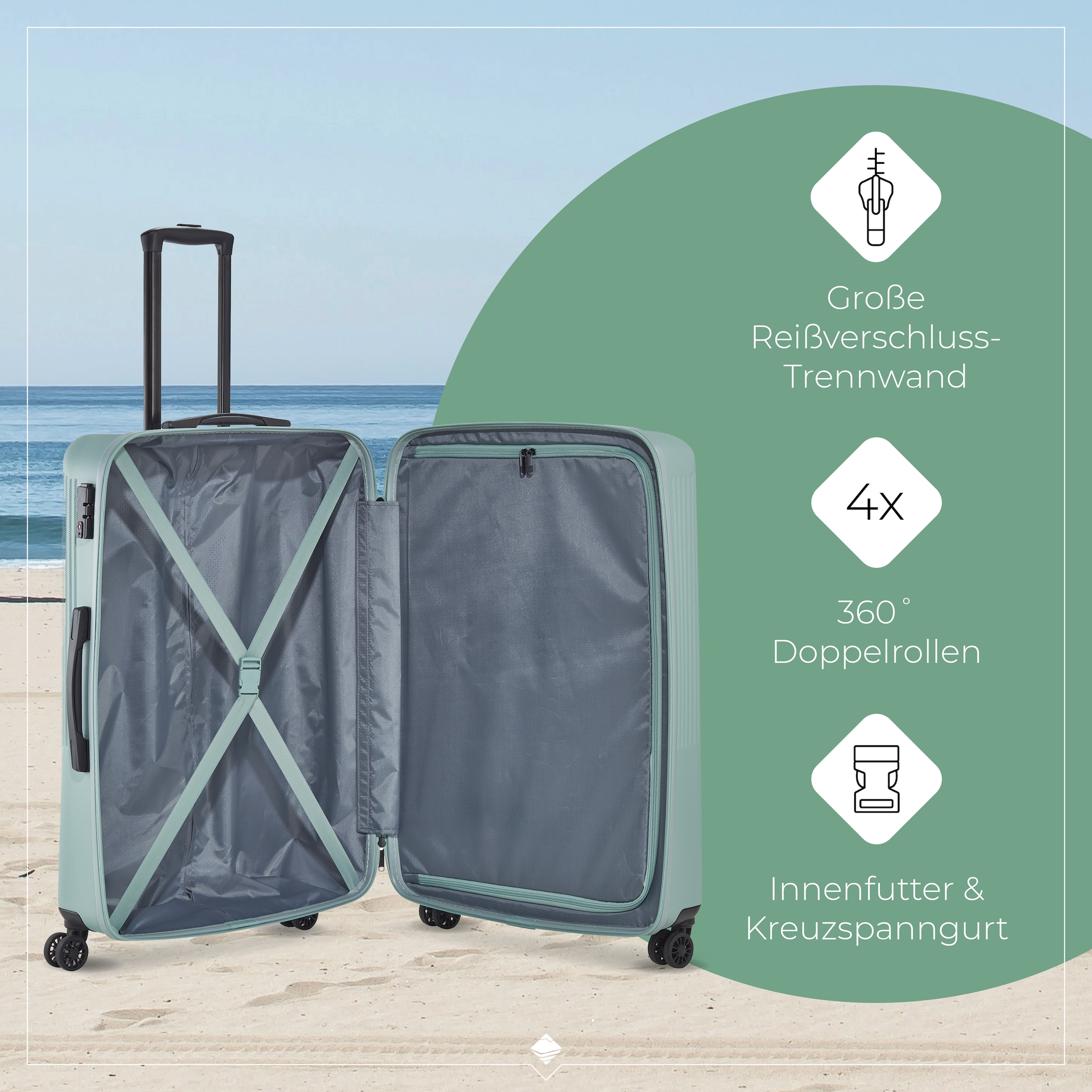travelite Hartschalen-Trolley »BALI, in verschiedenen Größen und Farben«, 4 Rollen, Hartschallenkoffer Reisegepäck Reisekoffer TSA Schloss