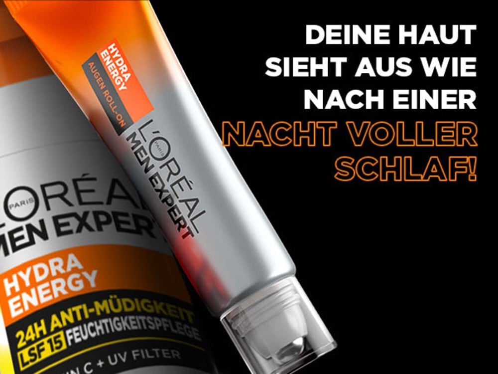 L'ORÉAL PARIS MEN EXPERT Gesichtsgel »HYDRA ENERGY 24H ANTI-MÜDIGKEIT FEUCHTIGKEITSPFLEGE LSF15« mit Lichtschutzfaktor