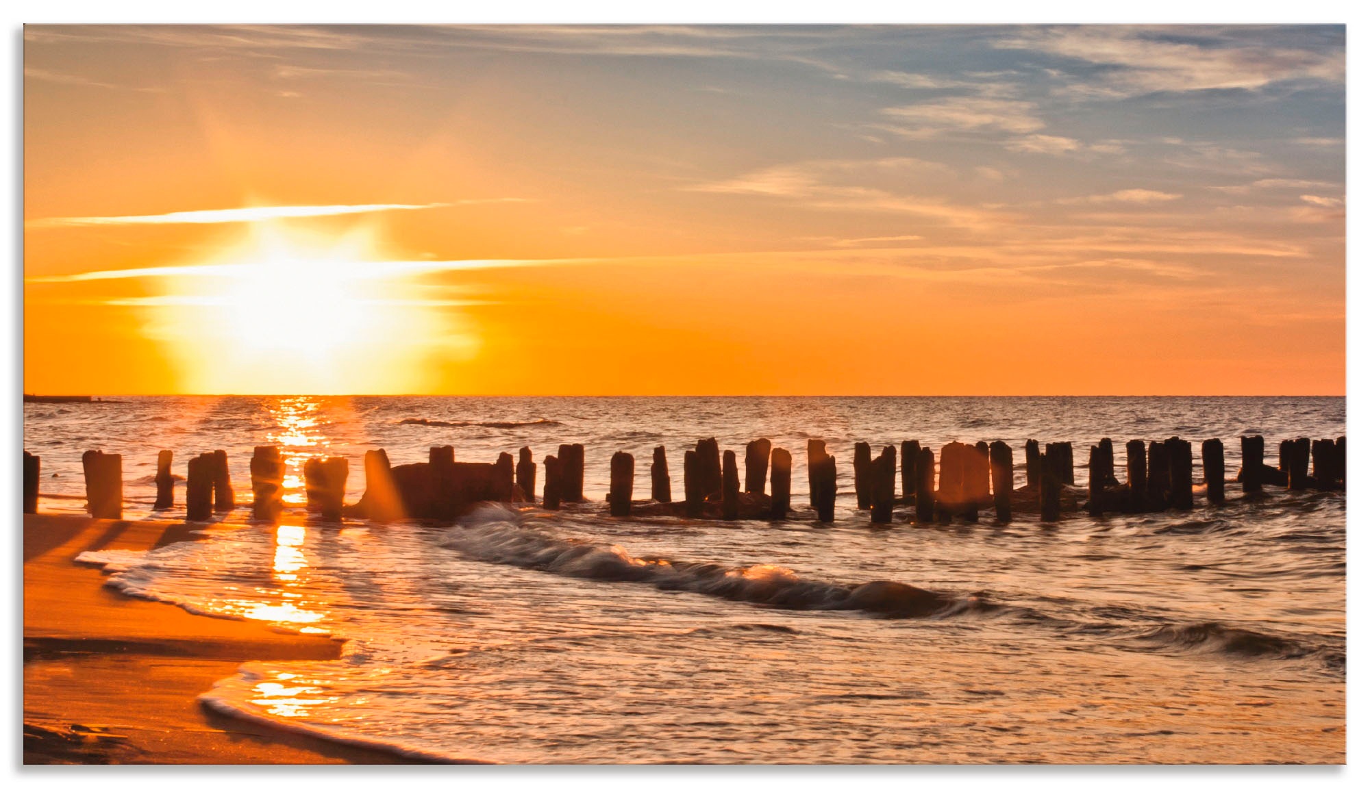 Artland Küchenrückwand "Schöner Sonnenuntergang am Strand", (1 tlg.), Alu S günstig online kaufen