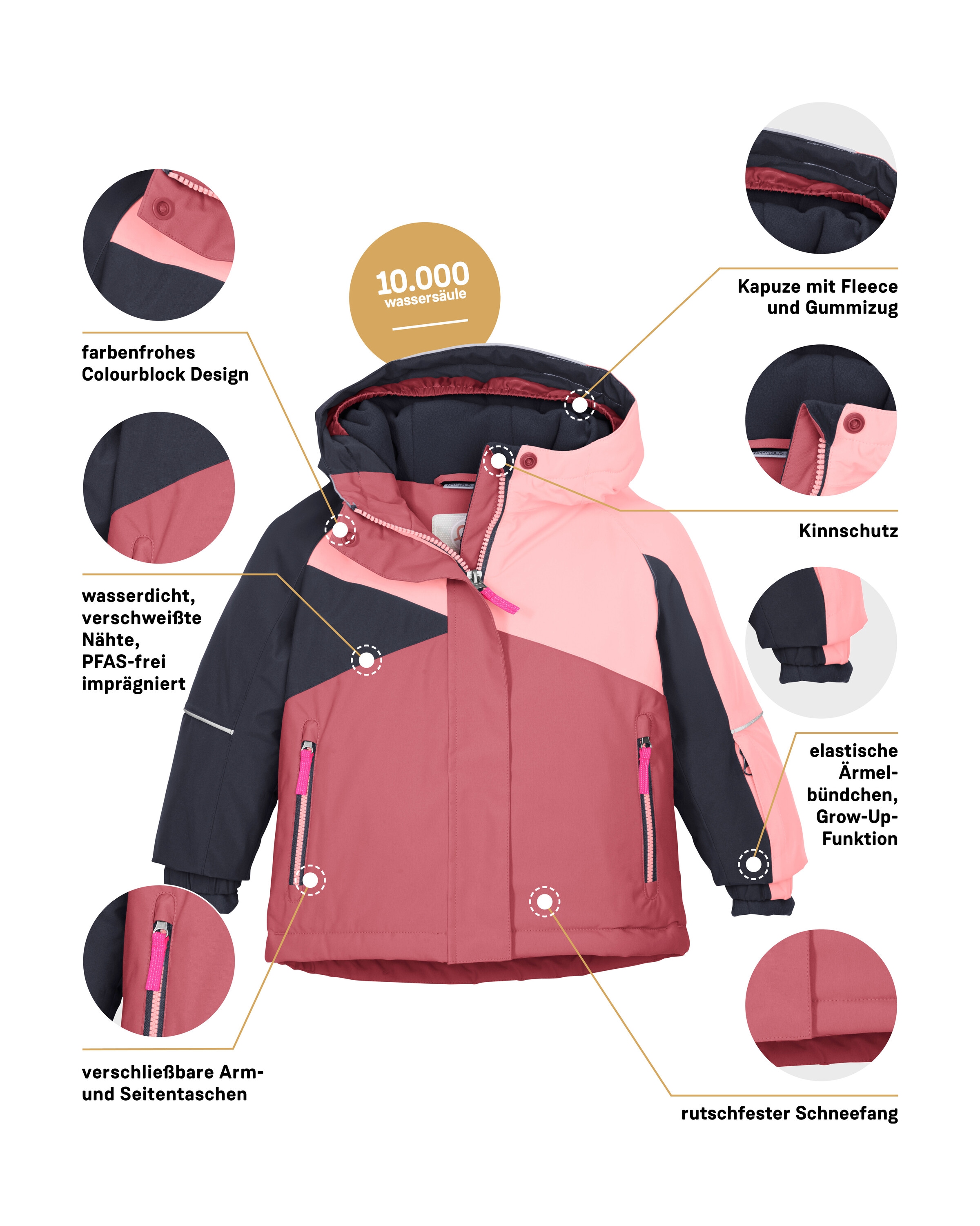 first instinct by killtec Skijacke »FISW 41 MNS SKI JCKT«, Wind- u wasserdichte Kinderjacke, verlängerbare Ärmel, PFAS-frei imprägniert