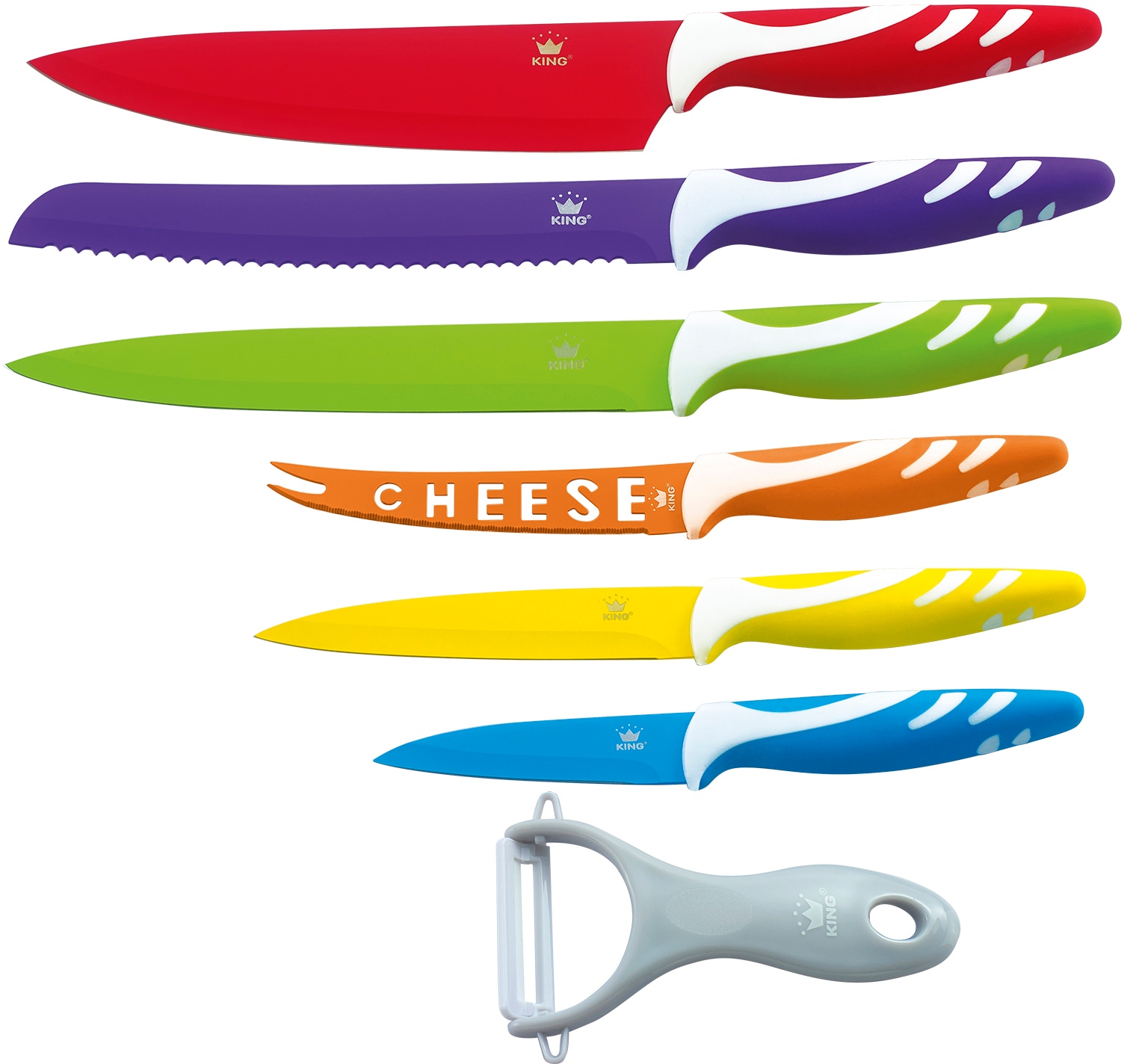 KING Messer-Set »FRUTI« inklusive Schäler und mit speziellem Käsemesser günstig online kaufen