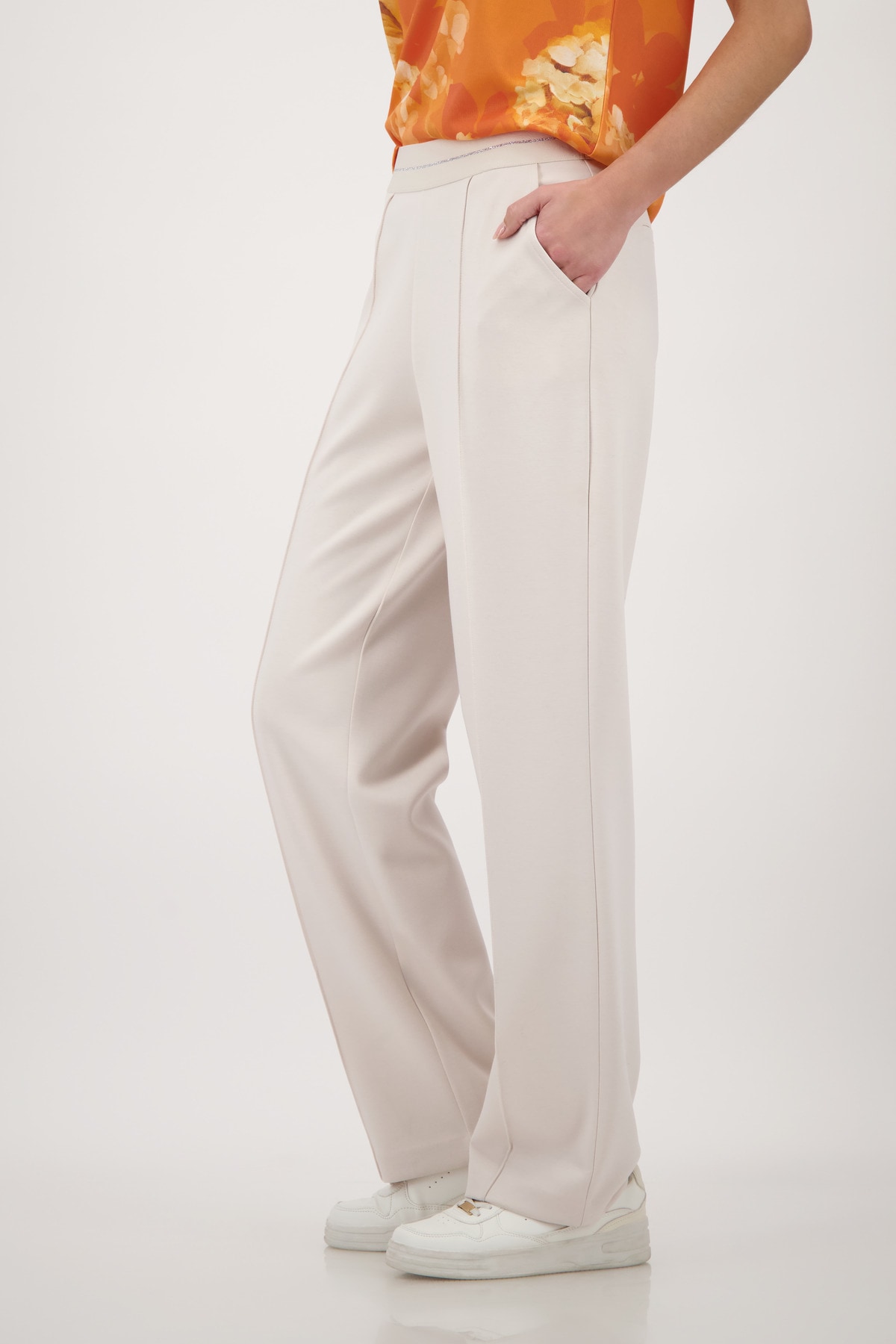 Monari Jogger Pants »Basic Lurex«  elastischer Bund mit Glitzerstreifen, Straight Fit