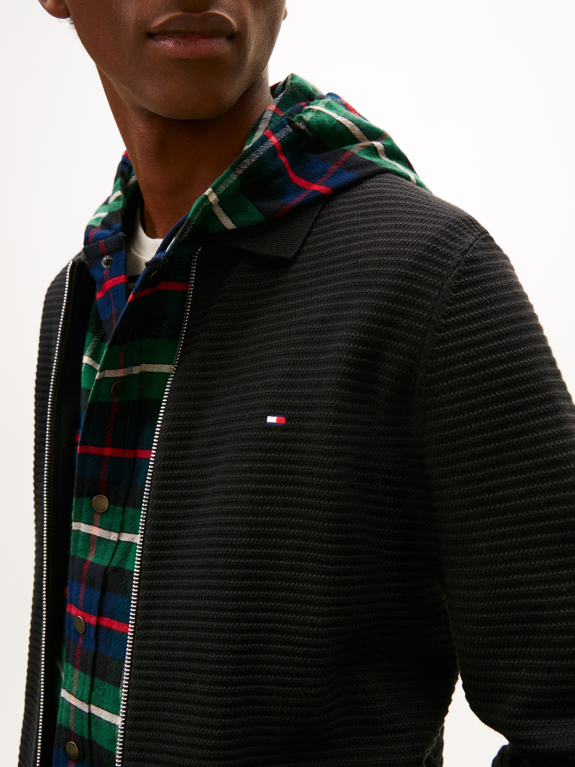 Tommy Hilfiger Cardigan »SEASONAL STRUCTURE« strukturiert, mit Polokragen, regular fit