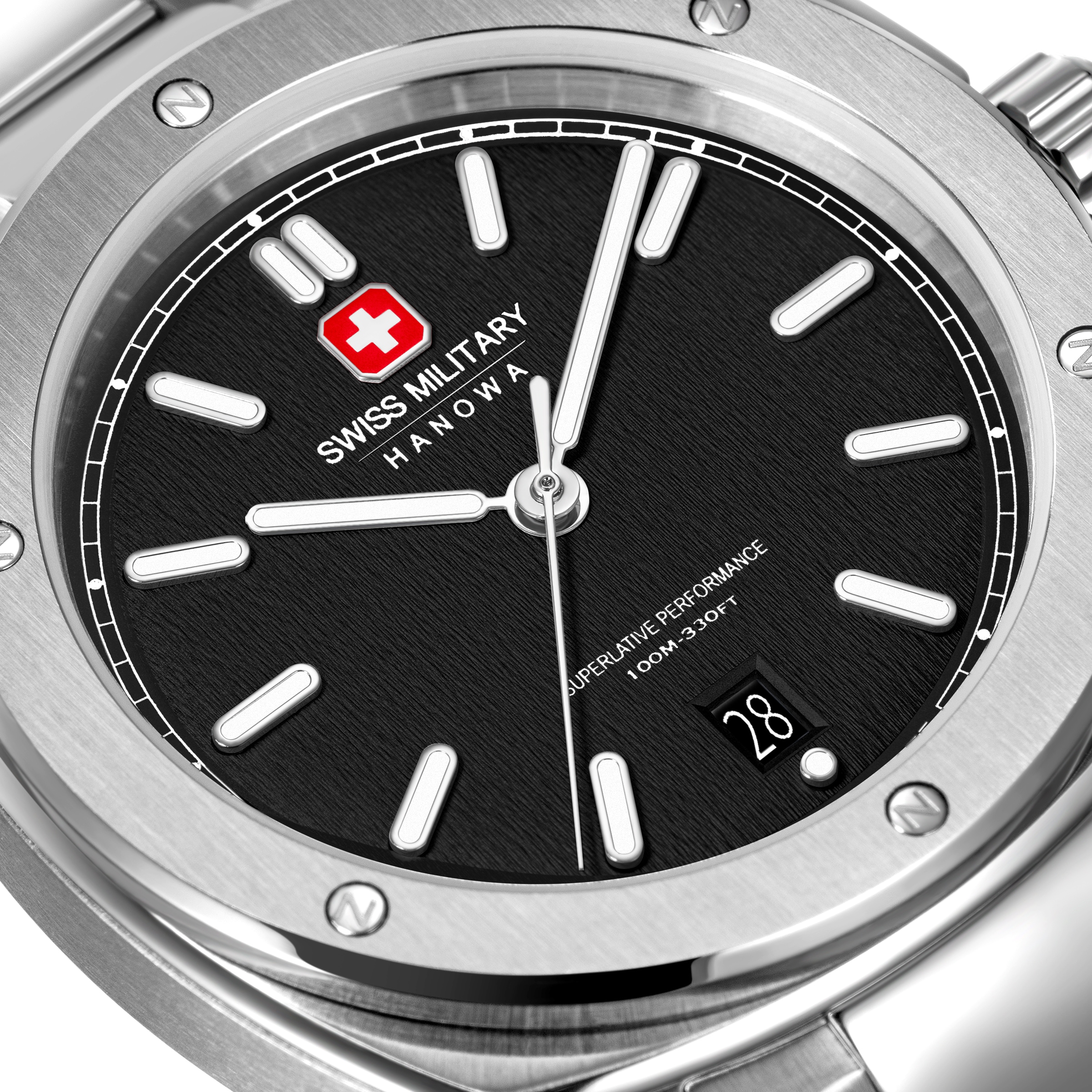 Swiss Military Hanowa Quarzuhr »Sirius« Armbanduhr, Herrenuhr, Swiss Made, Edelstahlarmband, analog, Tag