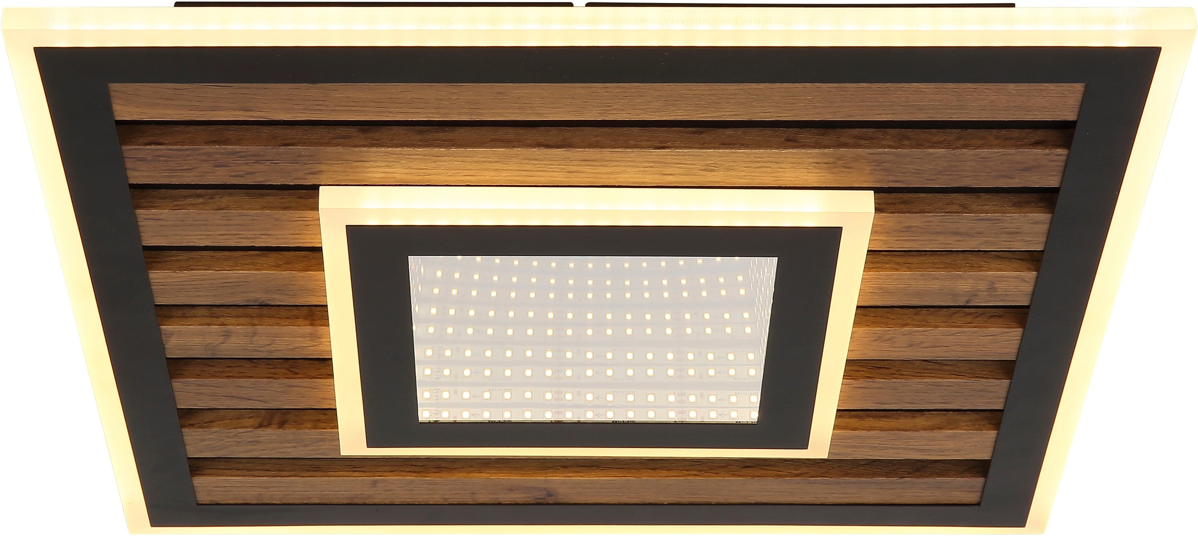 GLOBO LIGHTING LED Deckenleuchte »WOODY« LED-Modul 1 Stk. Warmweiß Deckenlampe, Wohnzimmer, Schlafzimmer, Design Lampe