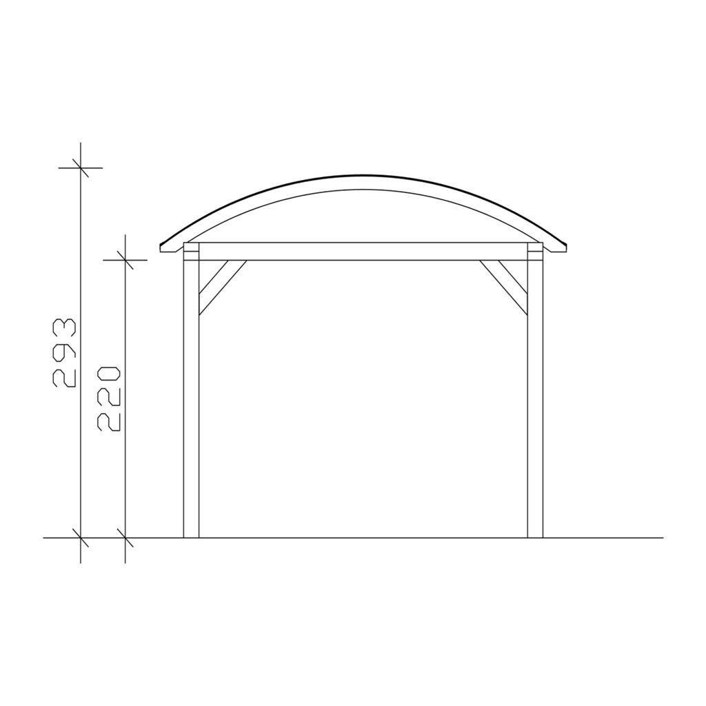 Skanholz Einzelcarport »Franken«, Leimholz-Nordisches Fichtenholz, 300 cm, natur