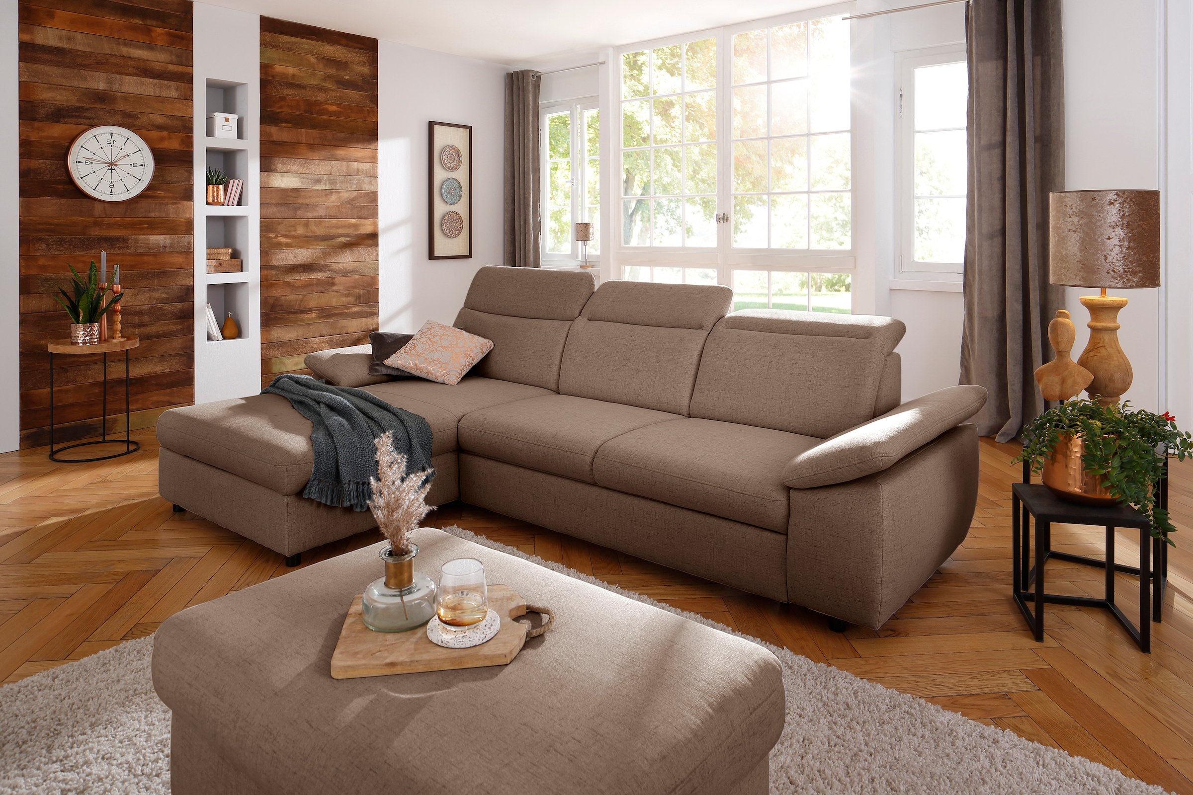 Home affaire Ecksofa »Mauritius L-Form« mit Kopfteil- und Armlehnverstellun günstig online kaufen