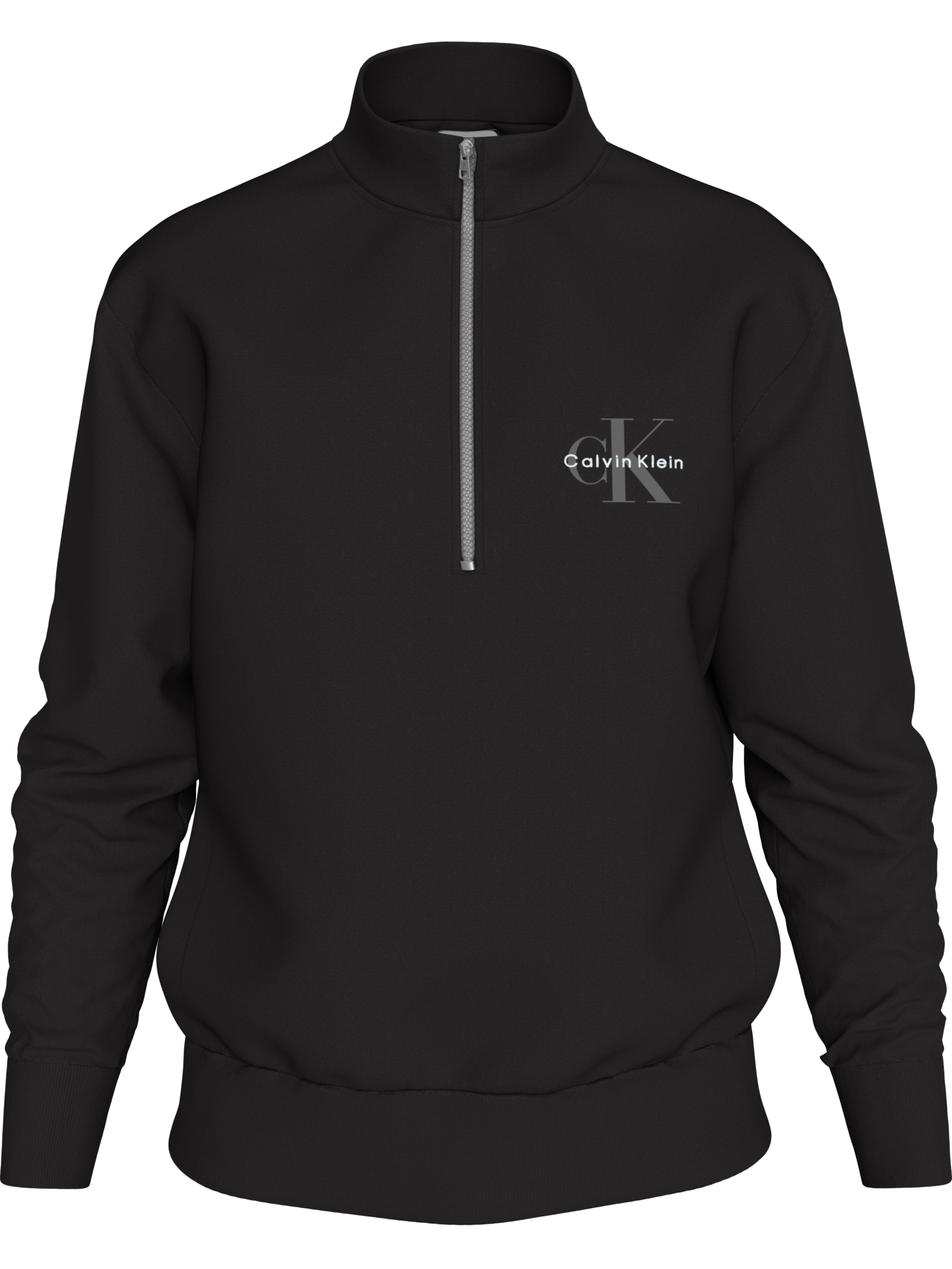 Calvin Klein Jeans Sweatshirt »LS EU 350TERRY MICRO MONOLOGO QT« Regular fit, Stehkragen und Reißverschluss