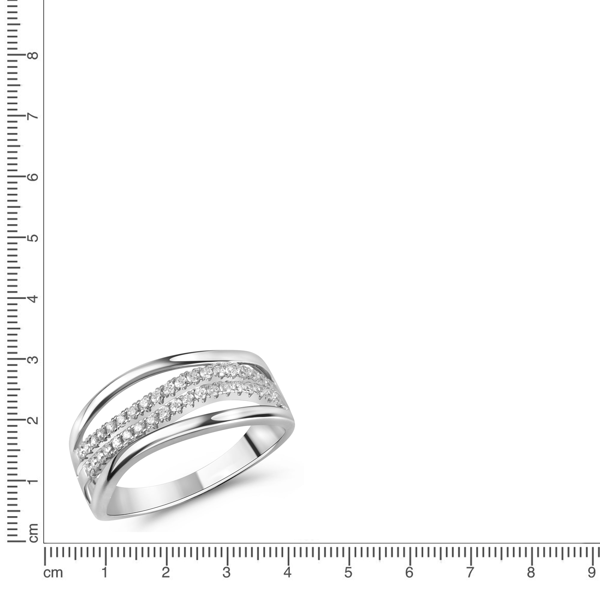 Vivance Fingerring »925 Sterling Silber rhodiniert Zirkonia weiß«