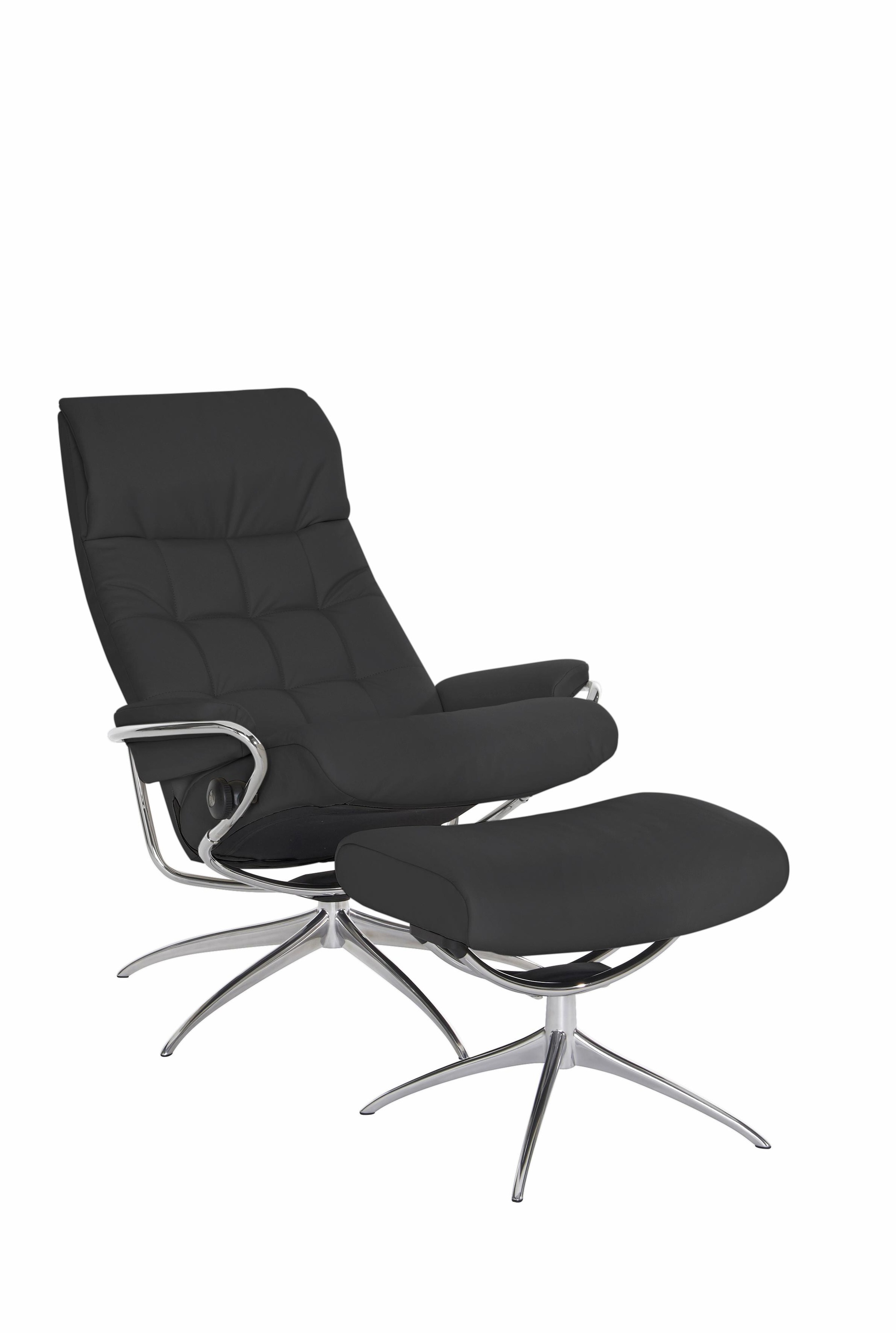 Stressless® Relaxsessel »London«, (Set, Relaxsessel mit Hocker), mit Hocker, High Back, mit Star Base, Gestell Chrom