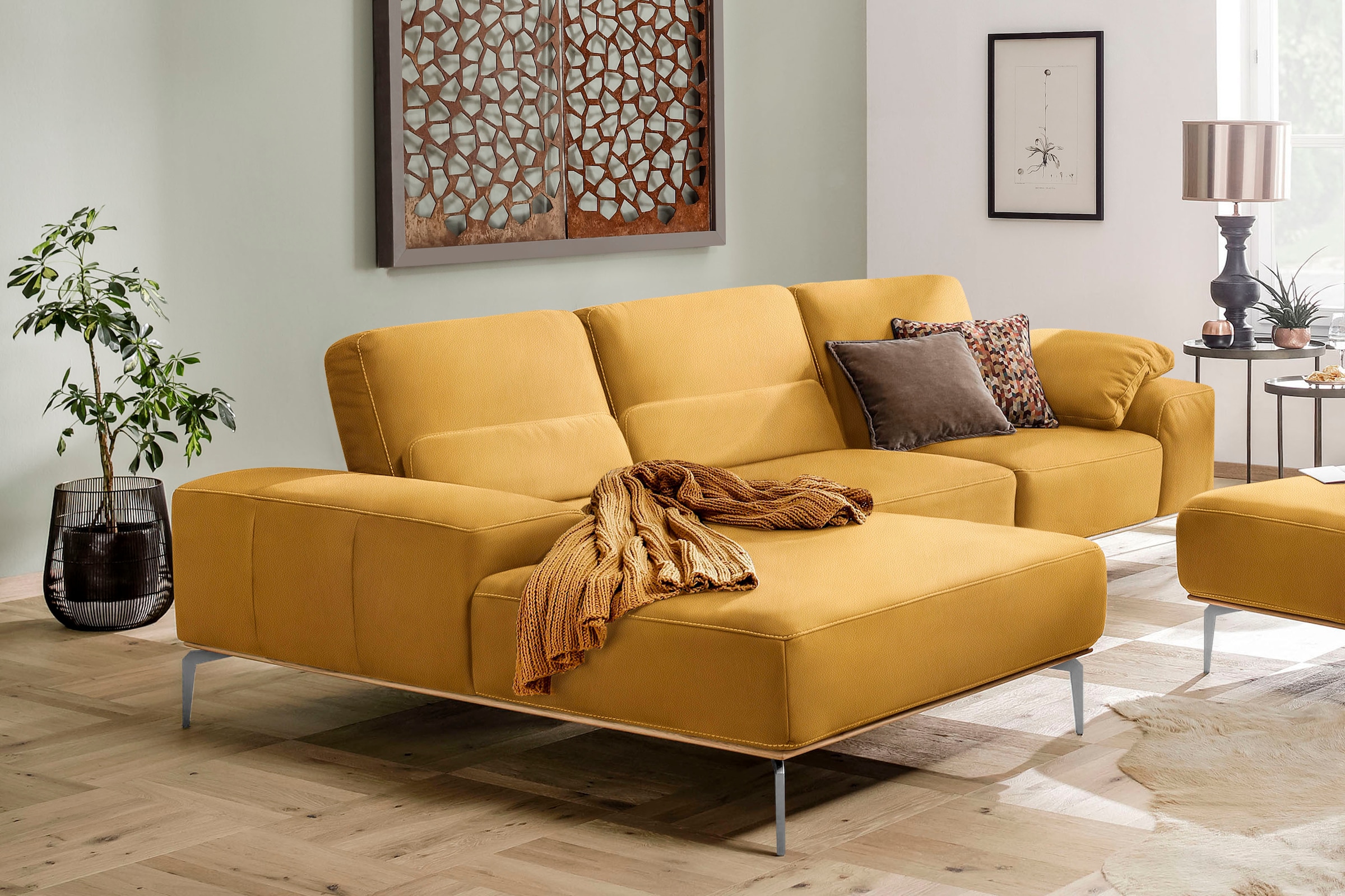 W.SCHILLIG Ecksofa "run", mit elegantem Holzsockel, Füße in Chrom glänzend, günstig online kaufen